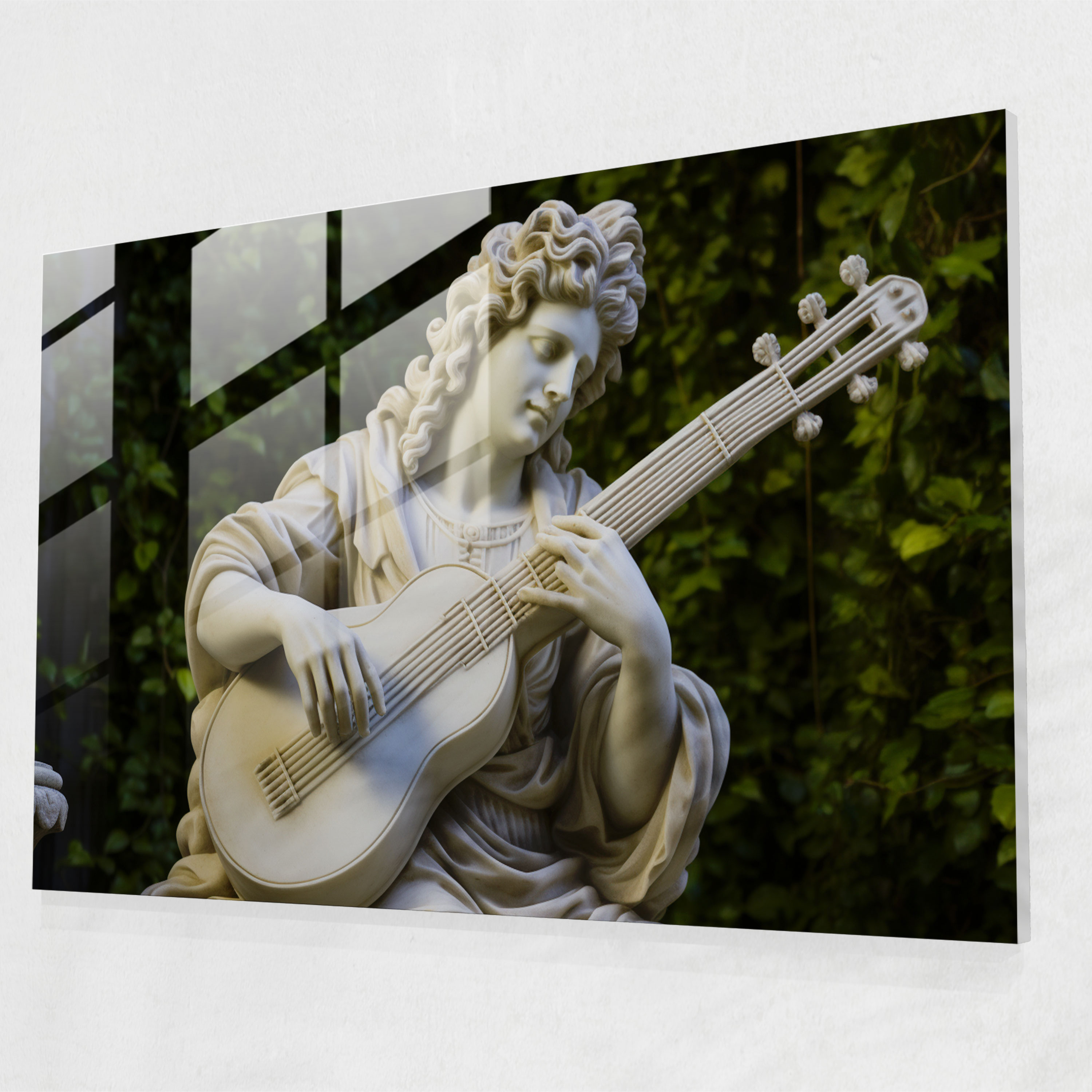 Mitoloji Cam Tablosu - Apollon Lir Çalarken - Mitoloji Ev Dekorasyonu Cam Sanatı Cam Tablo