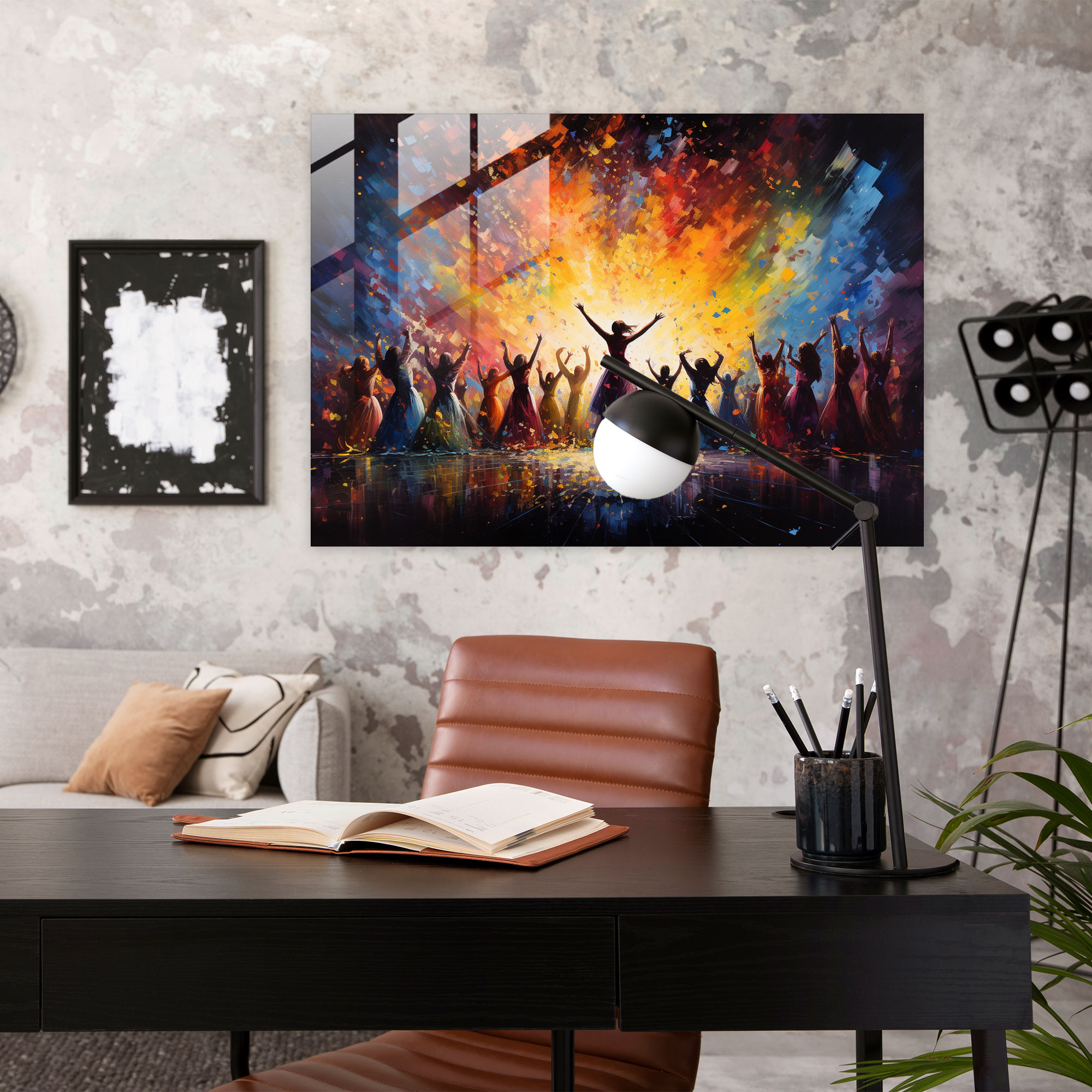 Mythology Glass Print - Cosmic Dance Of Apollo And The Muses - Mythology, Wall Decoration, Mythology, Glass Wall Art