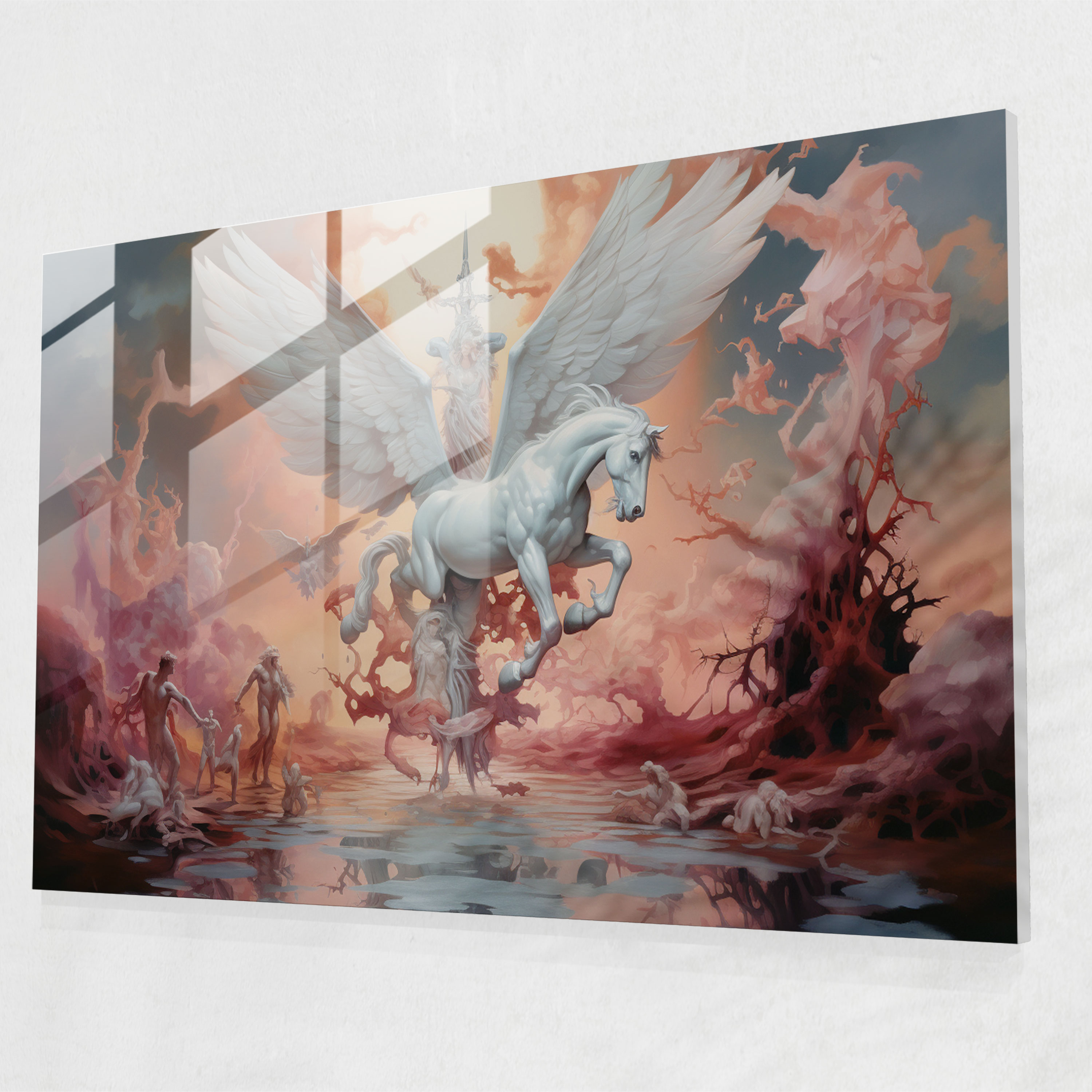 Mythology Glass Print - Fantastical Blend Of Myths - Mythology, Mythology, Modern Art, Home Decoration