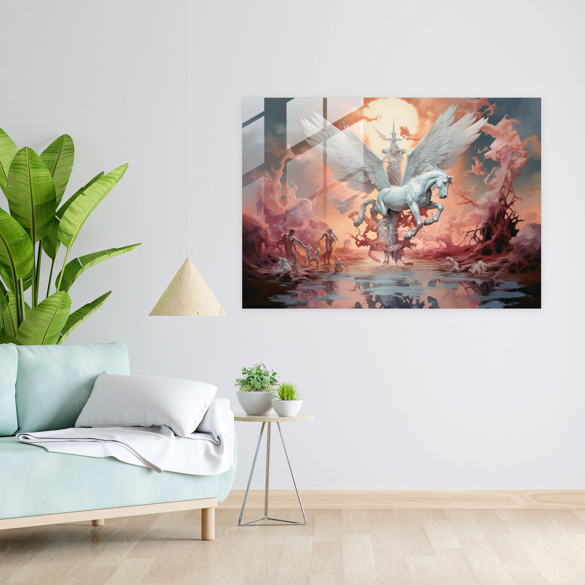 Mythology Glass Print - Fantastical Blend Of Myths - Mythology, Mythology, Modern Art, Home Decoration