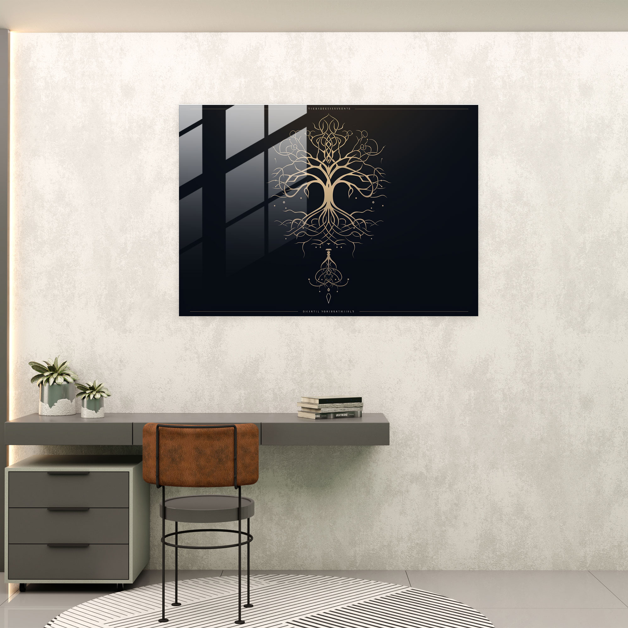 Mythology Glass Wall Art: Yggdrasil Symbol - Mythology, Mythology, Yggdrasil, Symbol