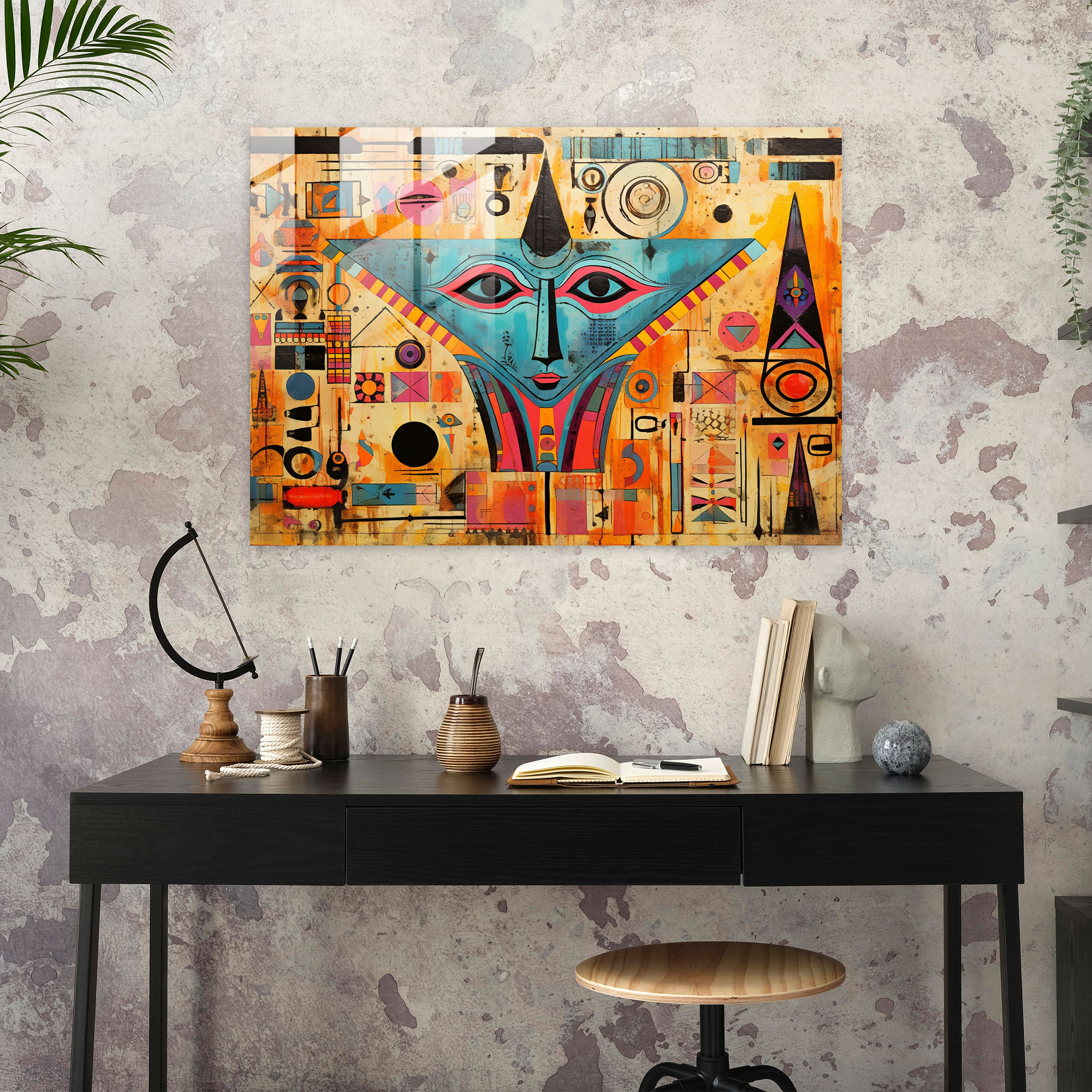 Efsanevi Cam Sanat: Mısır Gizemi - Mitoloji Soyut Modern Sanat