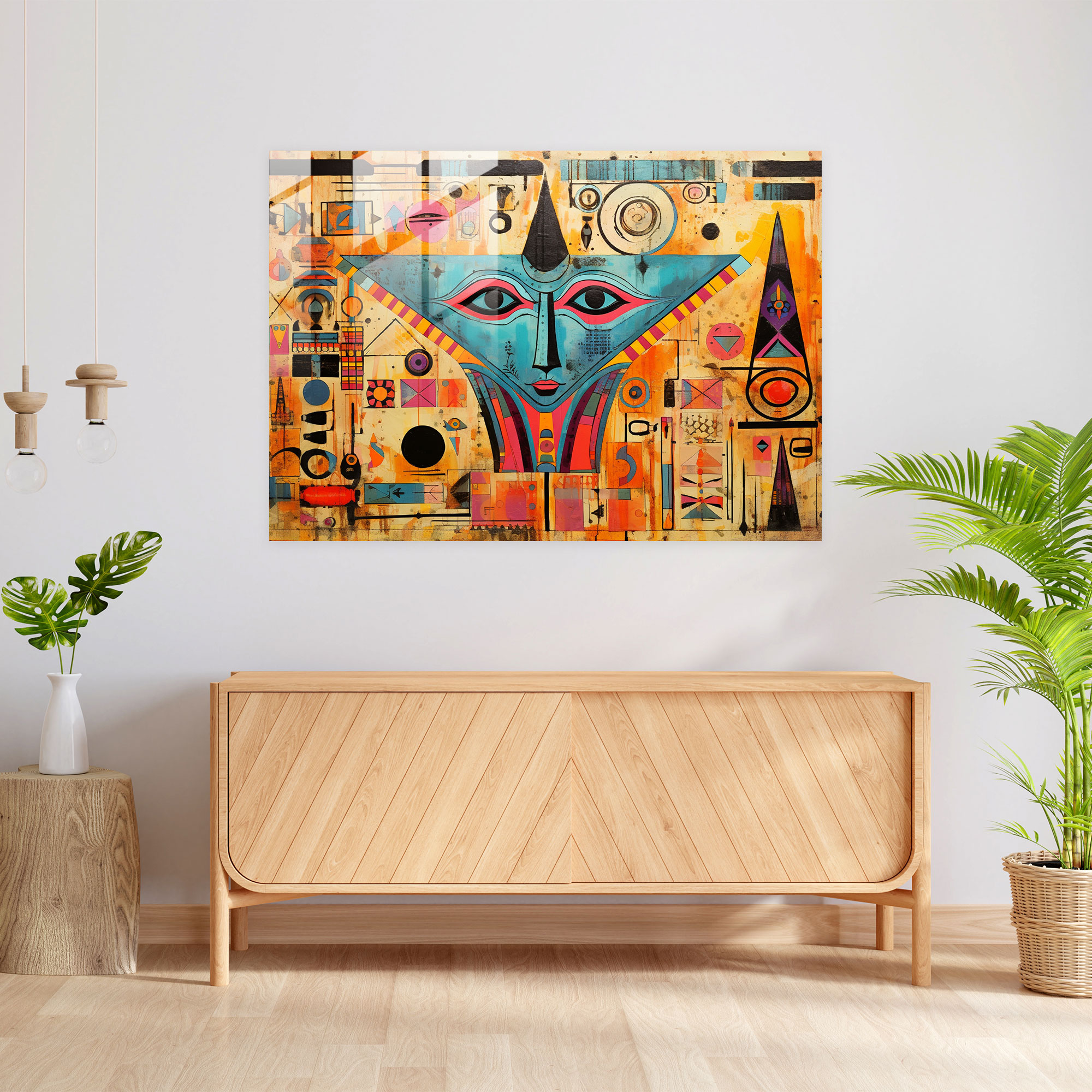 Efsanevi Cam Sanat: Mısır Gizemi - Mitoloji Soyut Modern Sanat