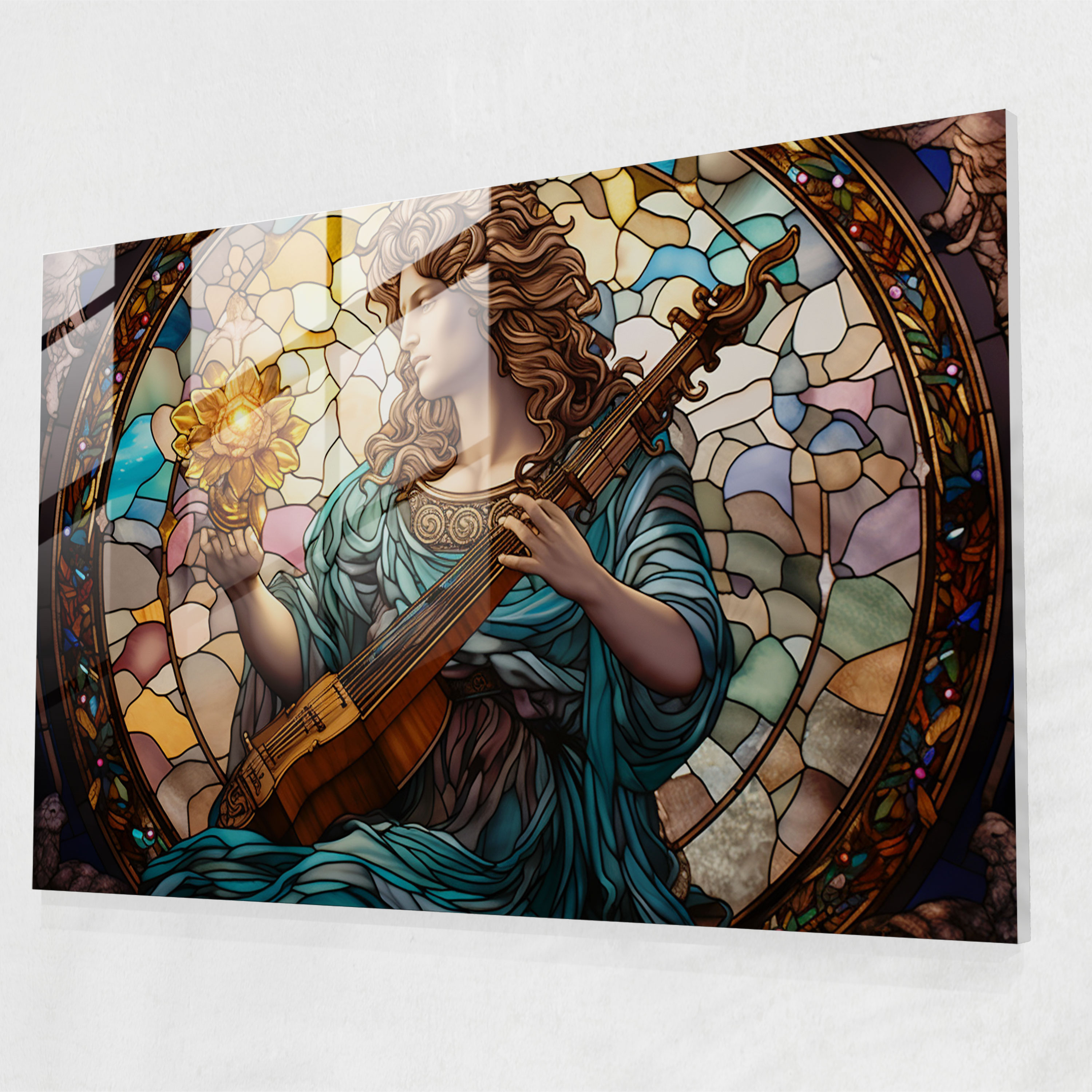Mythology Glass Print - Mythology, Celestial, Mythology, Lyre