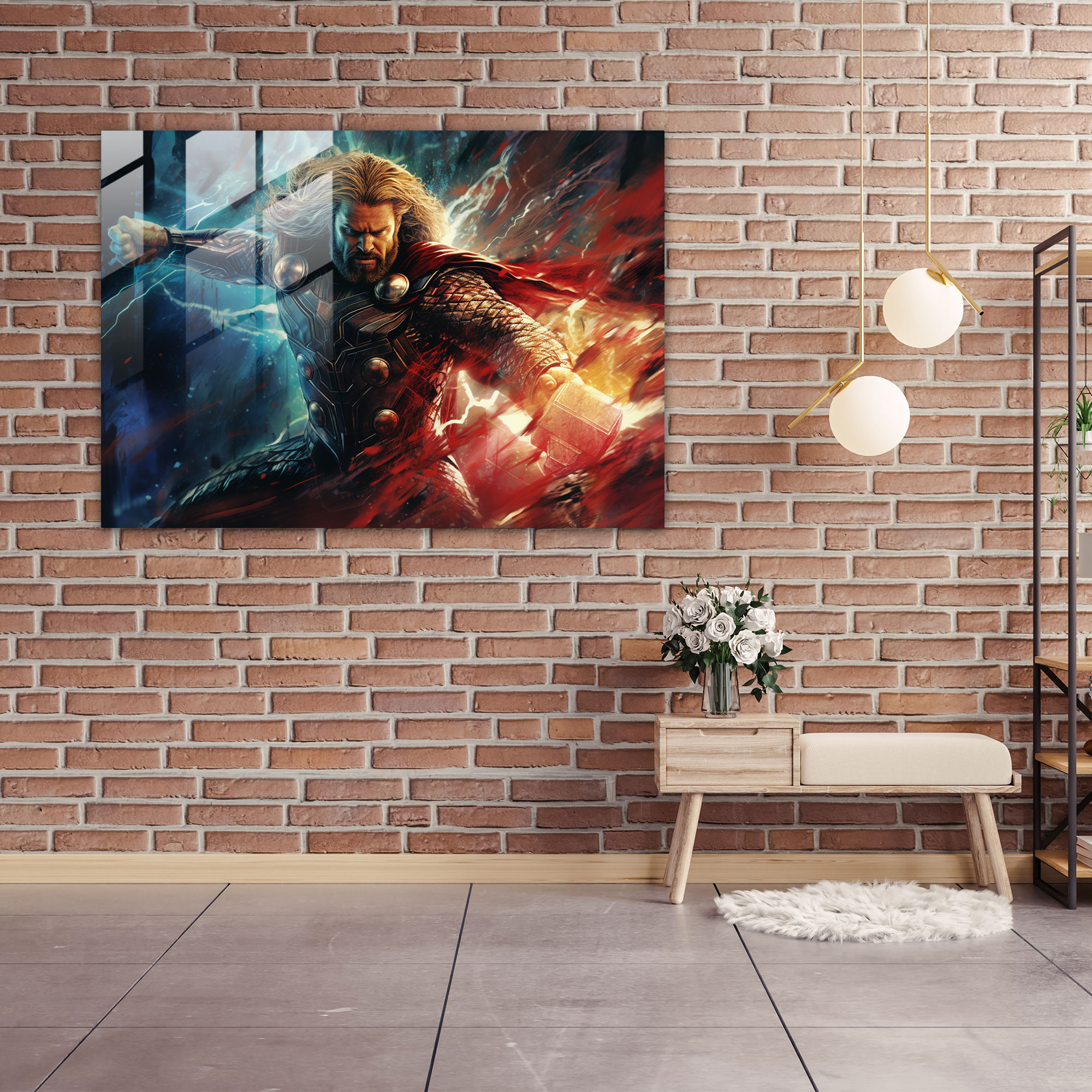 Mythology Glass Wall Art - Mythology, Thor, Wall Decoration, Glass Wall Art