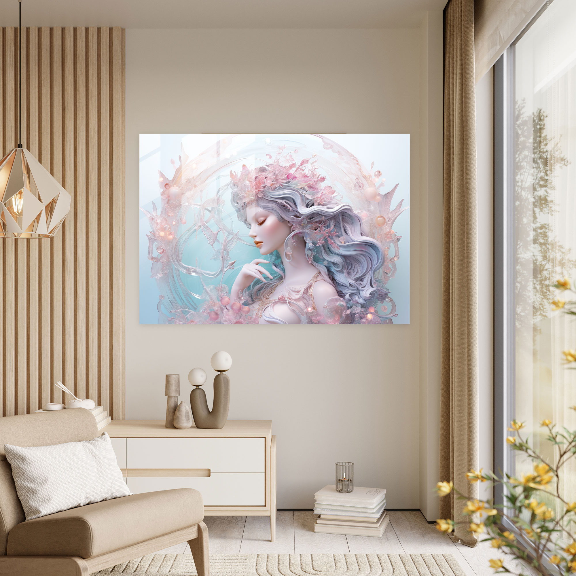 Mitoloji Cam Duvar Sanatı - Modern Sanat Duvar Dekorasyonu