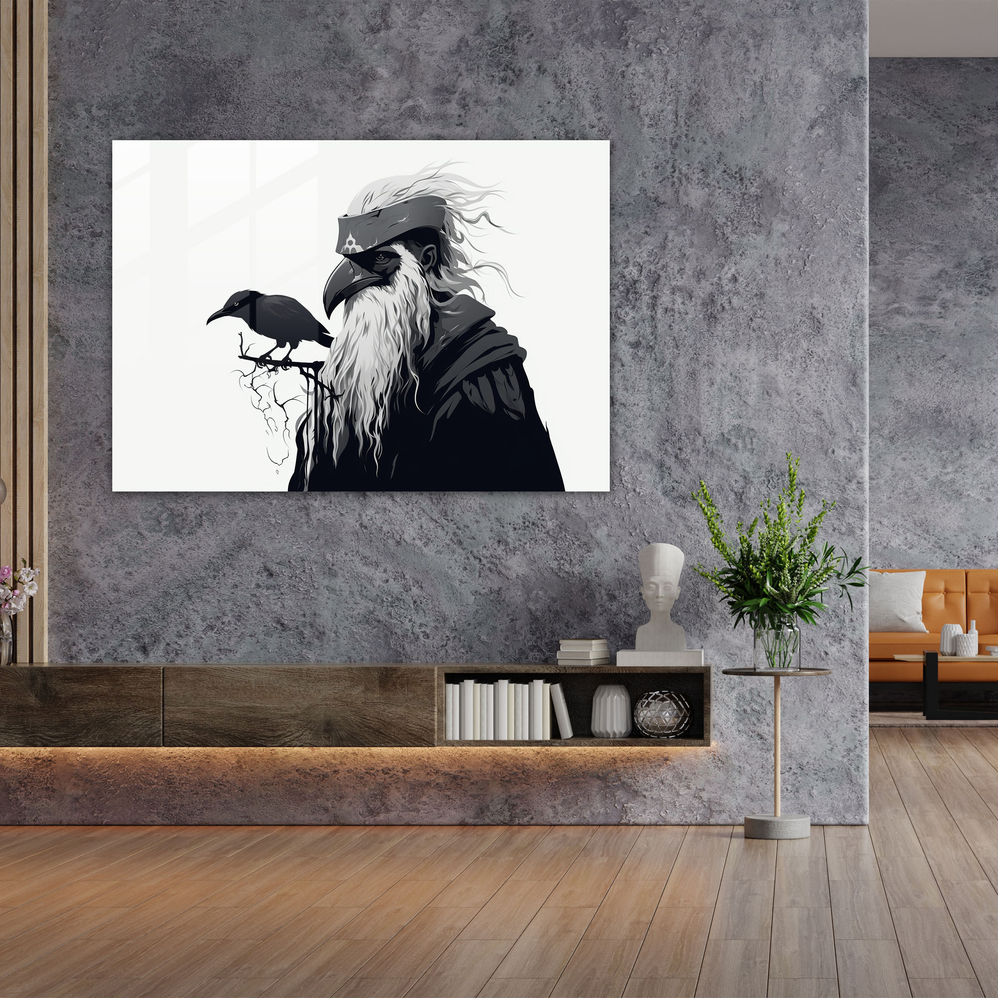 Mythology Glass Print - Odin The Allfather - Mythology, Norse Mythology, Modern Art, Glass Wall Art