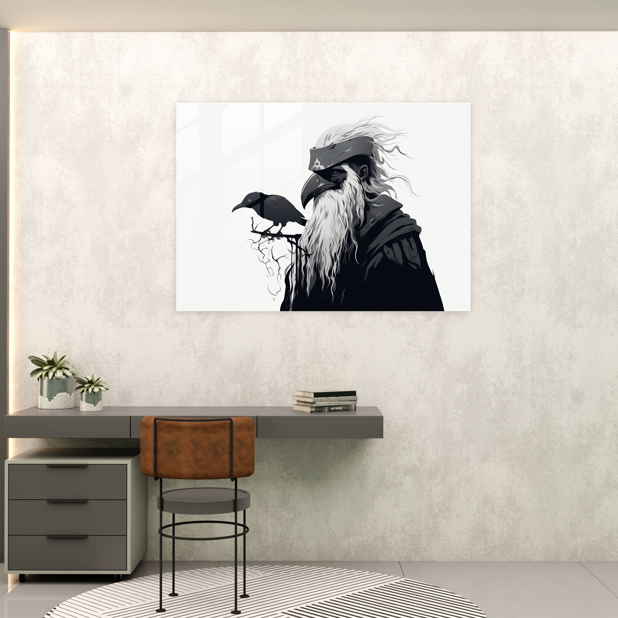 Mythology Glass Print - Odin The Allfather - Mythology, Norse Mythology, Modern Art, Glass Wall Art