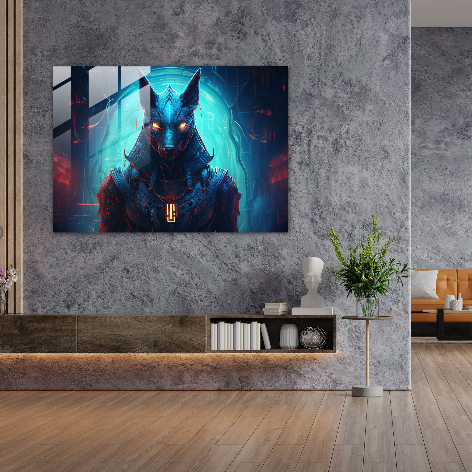 Mythology Glass Print - Anubis, Lord Of The Afterlife - Mythology, Mythology, Modern Art, Home Decoration