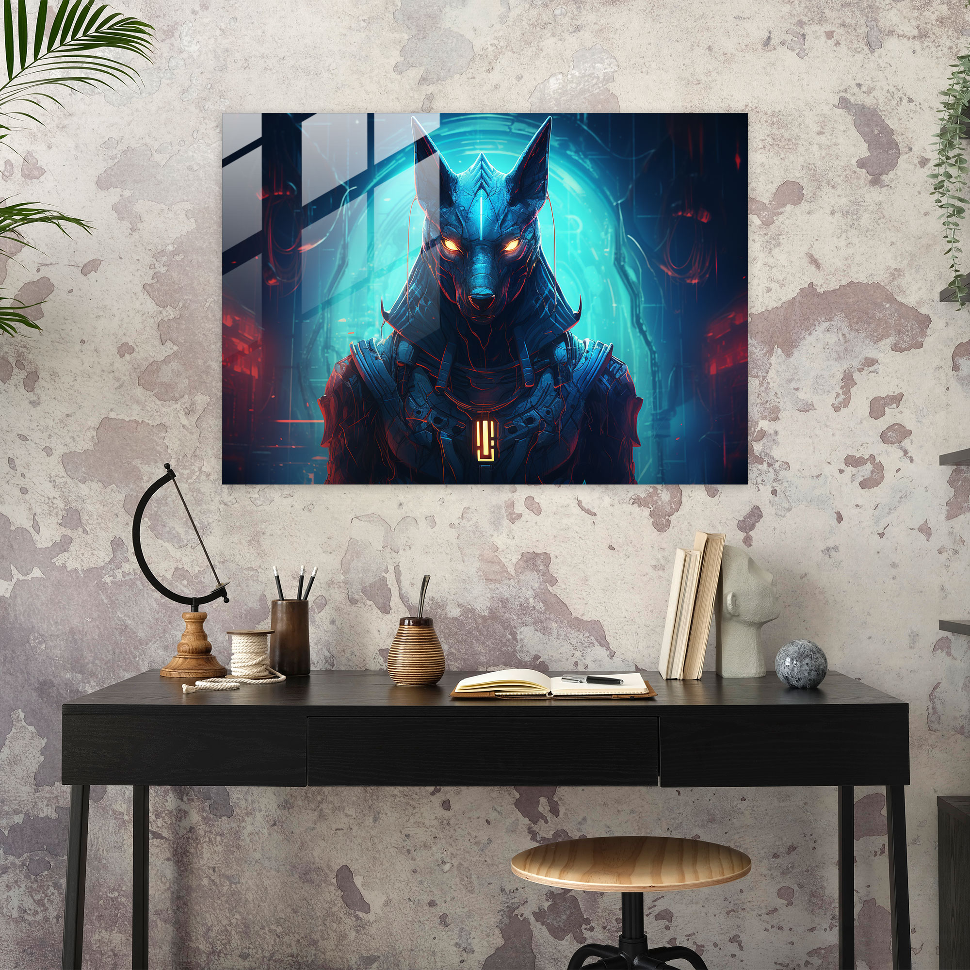 Mythology Glass Print - Anubis, Lord Of The Afterlife - Mythology, Mythology, Modern Art, Home Decoration