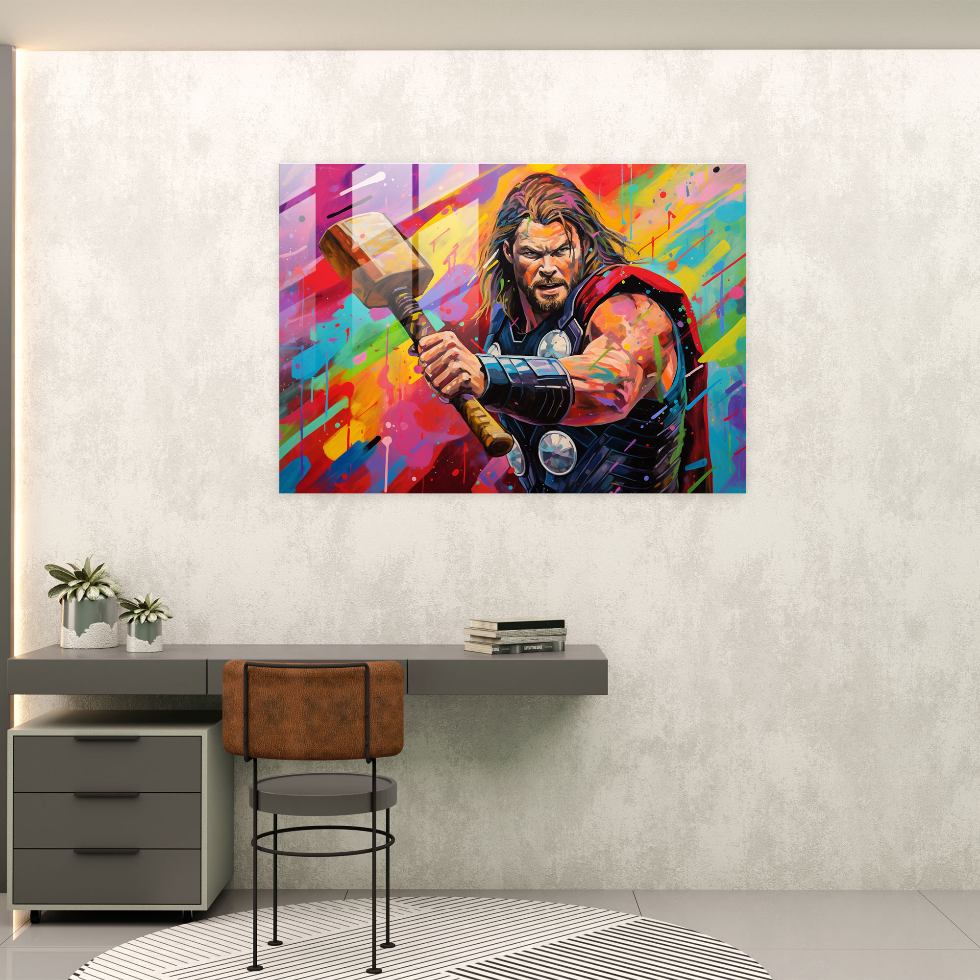Efsanevi Cam Tablo - Güçlü Thor - Efsane Cam Tablo Pop Sanat