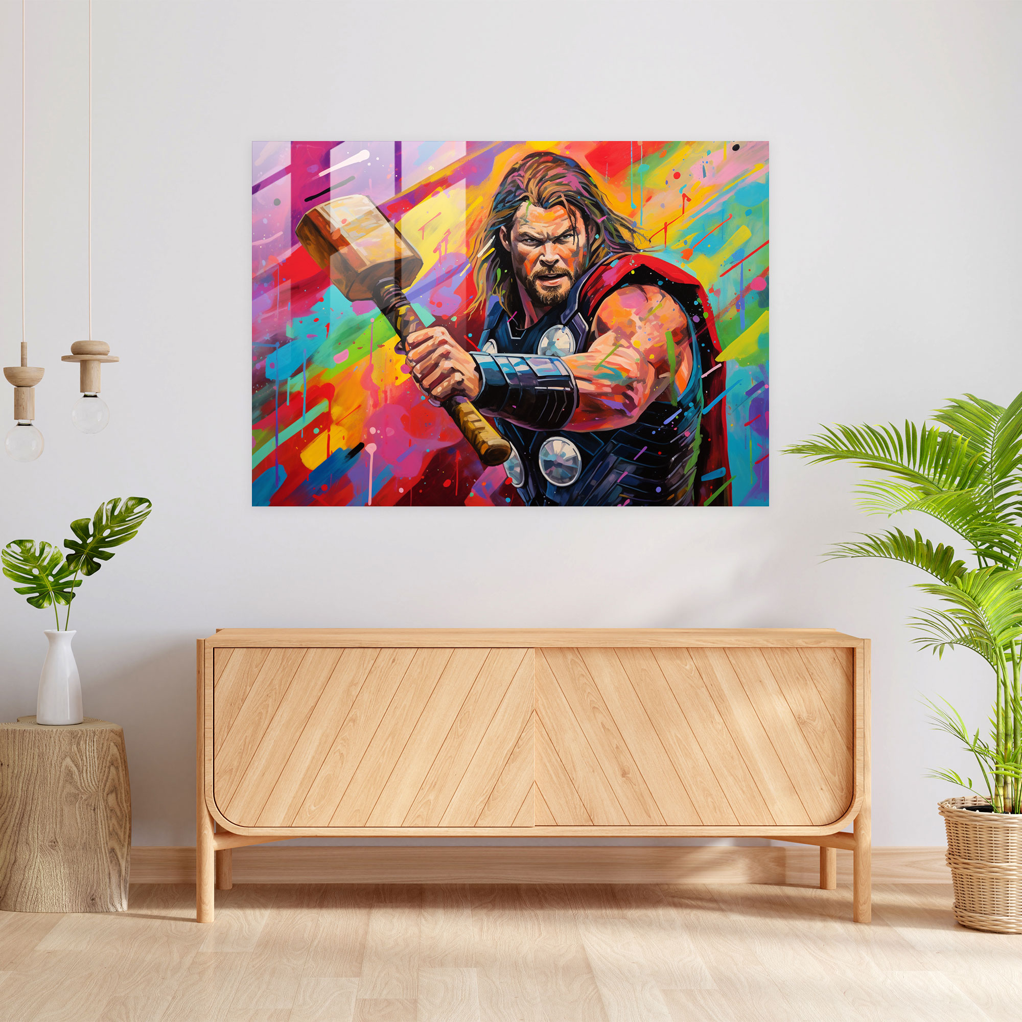 Efsanevi Cam Tablo - Güçlü Thor - Efsane Cam Tablo Pop Sanat