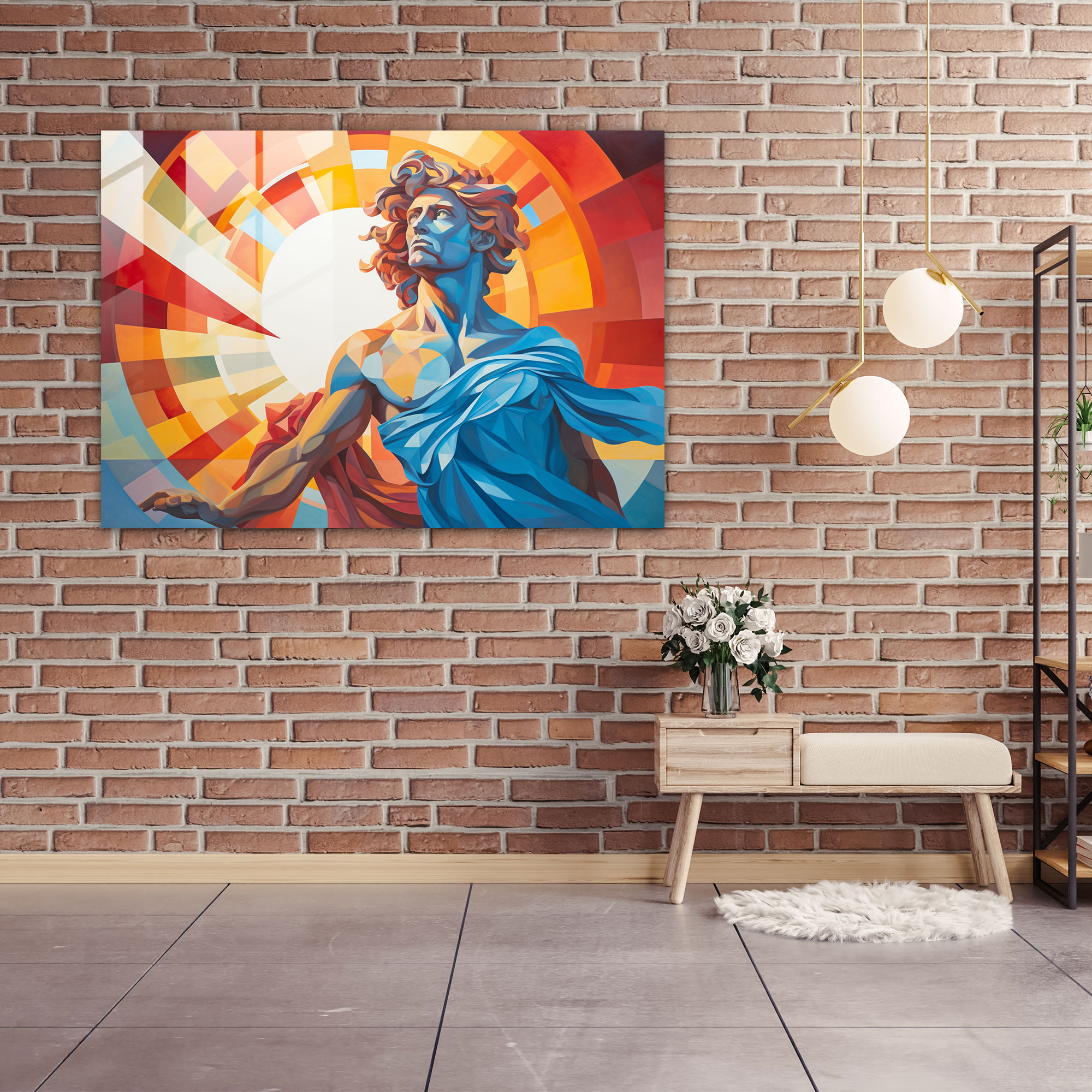Mythology Glass Print - Apollo, God Of Music - Mythology, Greek Mythology, Abstract Art, God Of Music