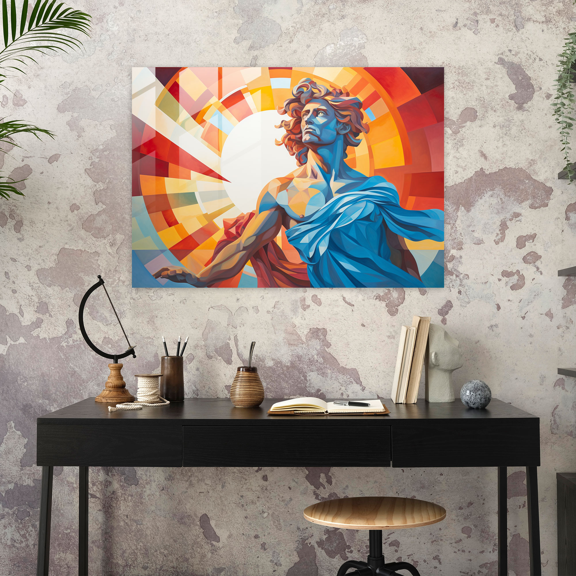 Mythology Glass Print - Apollo, God Of Music - Mythology, Greek Mythology, Abstract Art, God Of Music