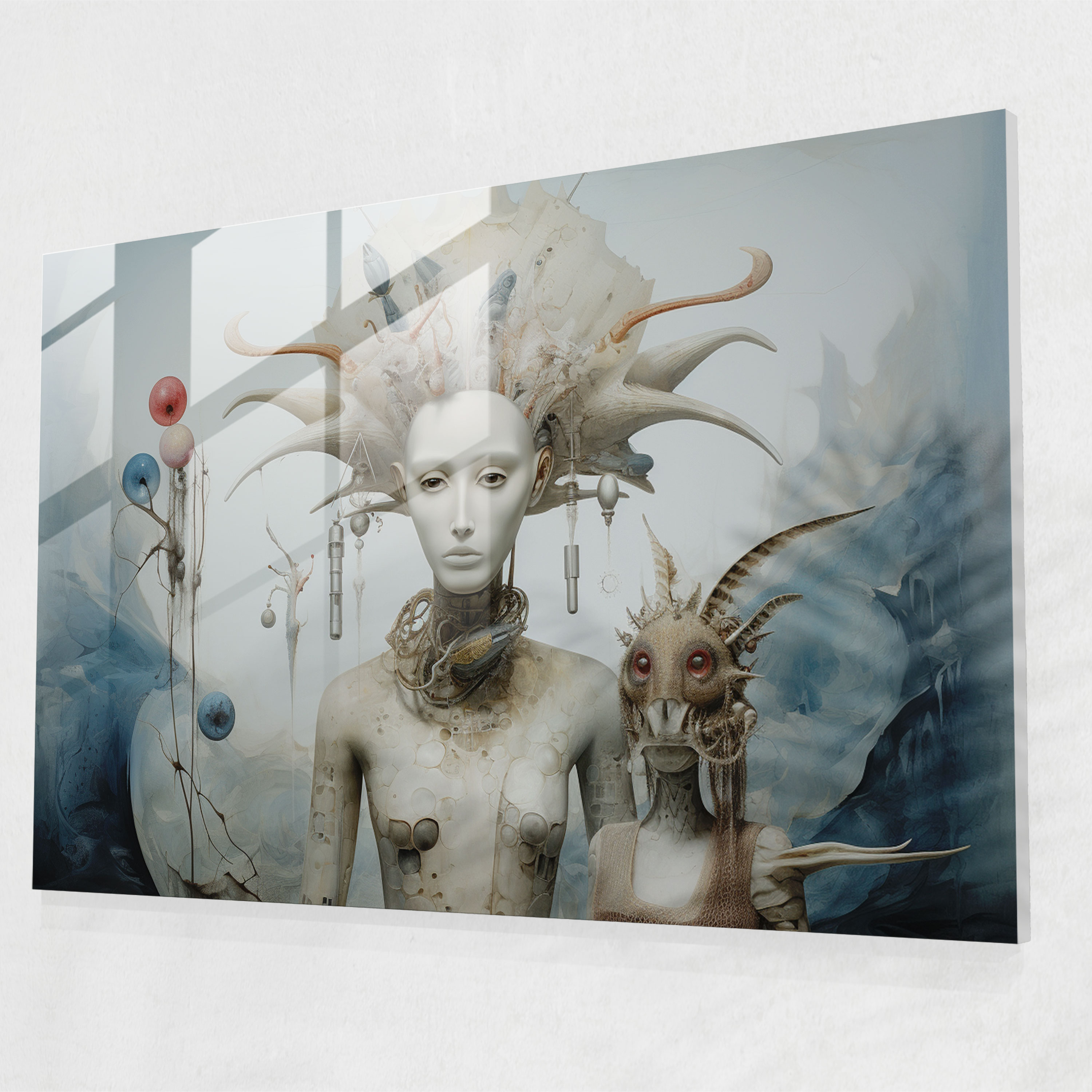 Surrealist Mythological Fusion Glass Print - Mythology, Glass Print, Glass Wall Art, Dreamlike