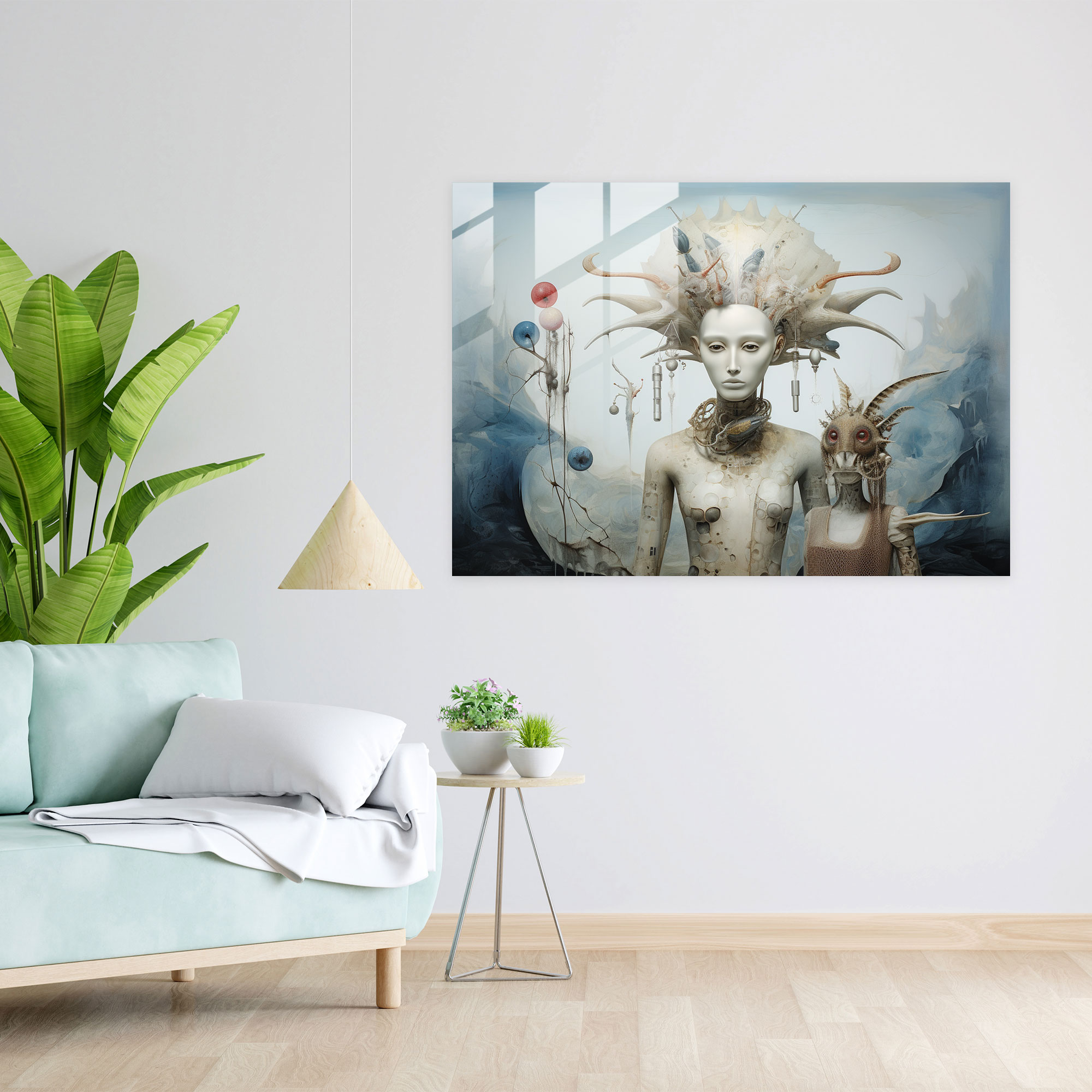Surrealist Mythological Fusion Glass Print - Mythology, Glass Print, Glass Wall Art, Dreamlike