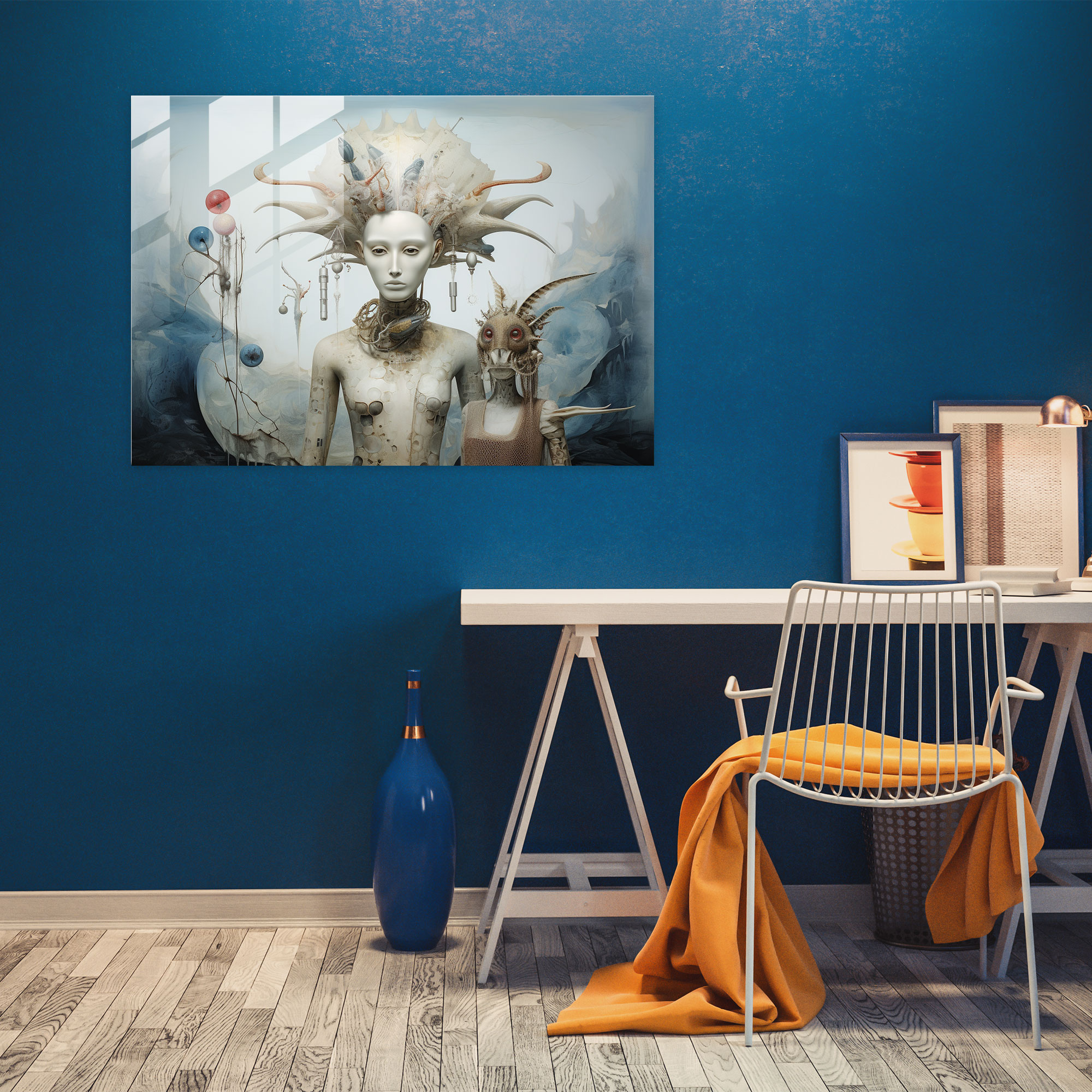 Surrealist Mythological Fusion Glass Print - Mythology, Glass Print, Glass Wall Art, Dreamlike