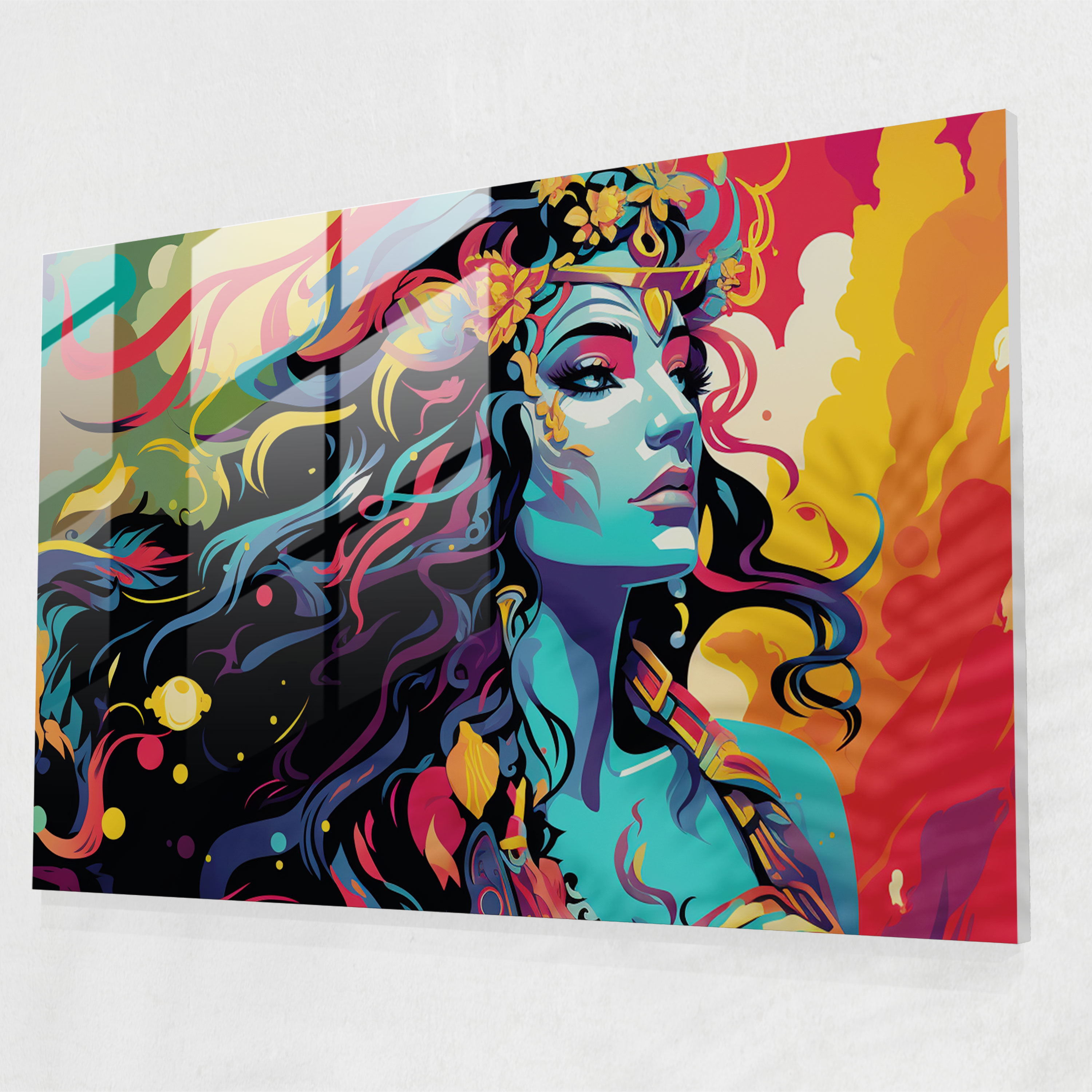 Pop Art Mythology Glass Wall Art - Mythology, Graphic Style, Contemporary Twist, Home Decoration