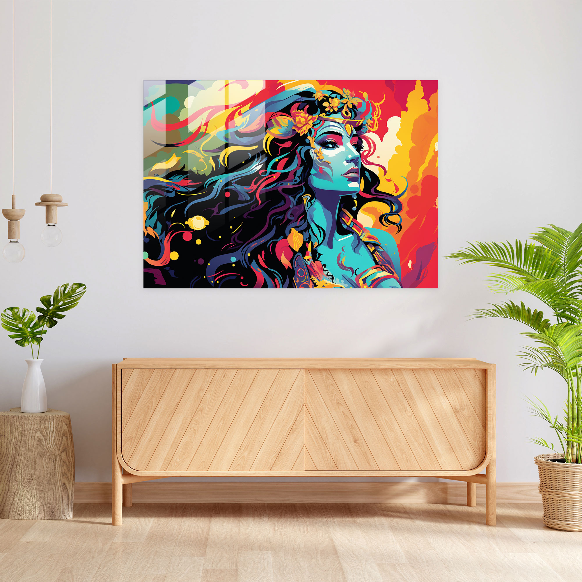 Pop Art Mythology Glass Wall Art - Mythology, Graphic Style, Contemporary Twist, Home Decoration