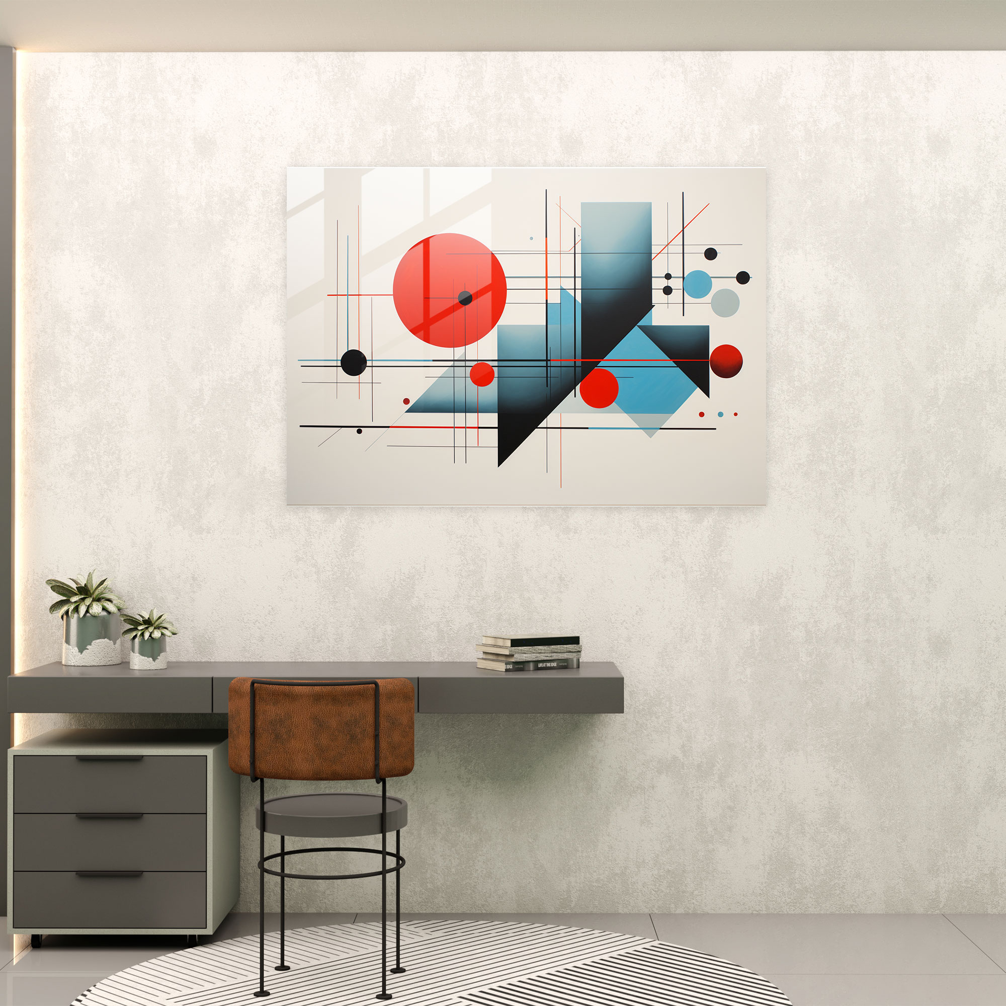 Geometric Mythological Symbols Glass Print - Mythology, Glass Print, Bold Shapes, Geometric Abstraction