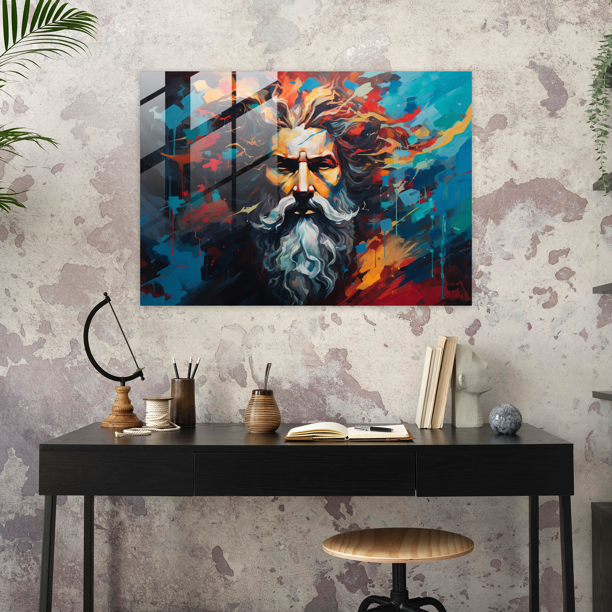 Mitoloji Cam Tablo Baskı - Mitoloji Modern Sanat Cam Tablo Ev Dekorasyonu