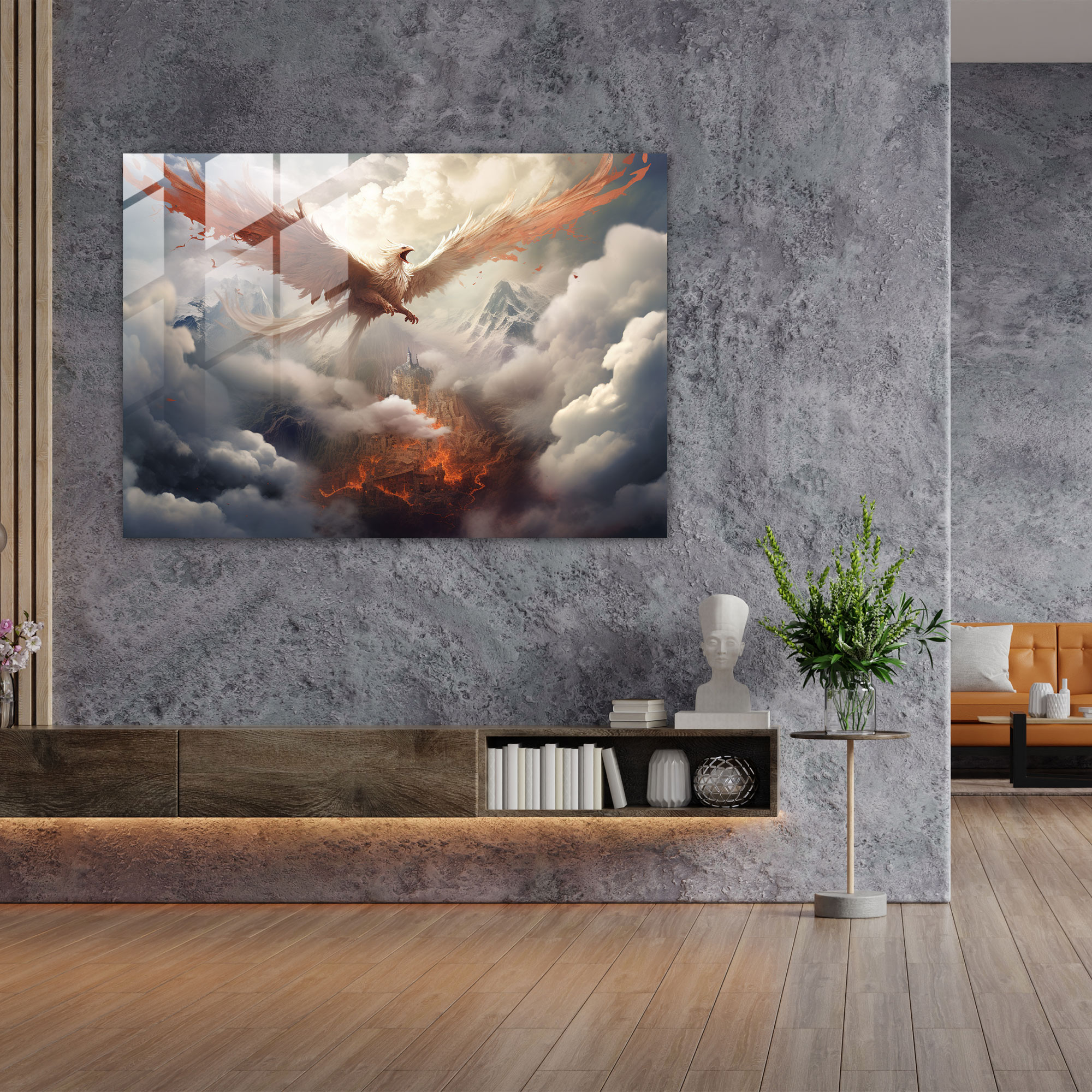 Mythical Creature Glass Wall Art - Mythology, Wall Decoration, Surreal Painting, Mythology