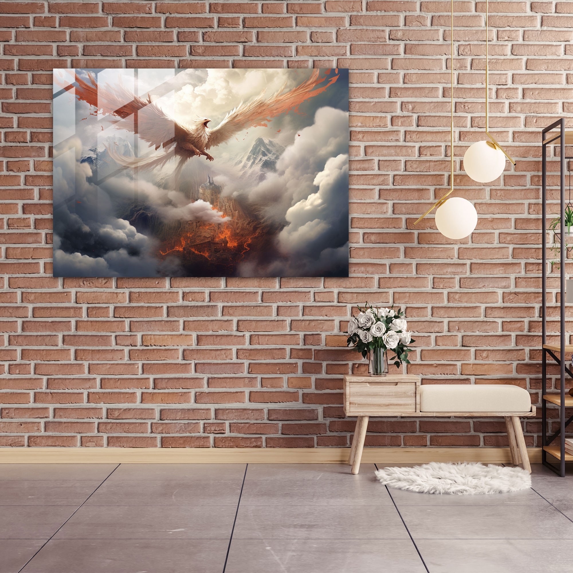 Mythical Creature Glass Wall Art - Mythology, Wall Decoration, Surreal Painting, Mythology