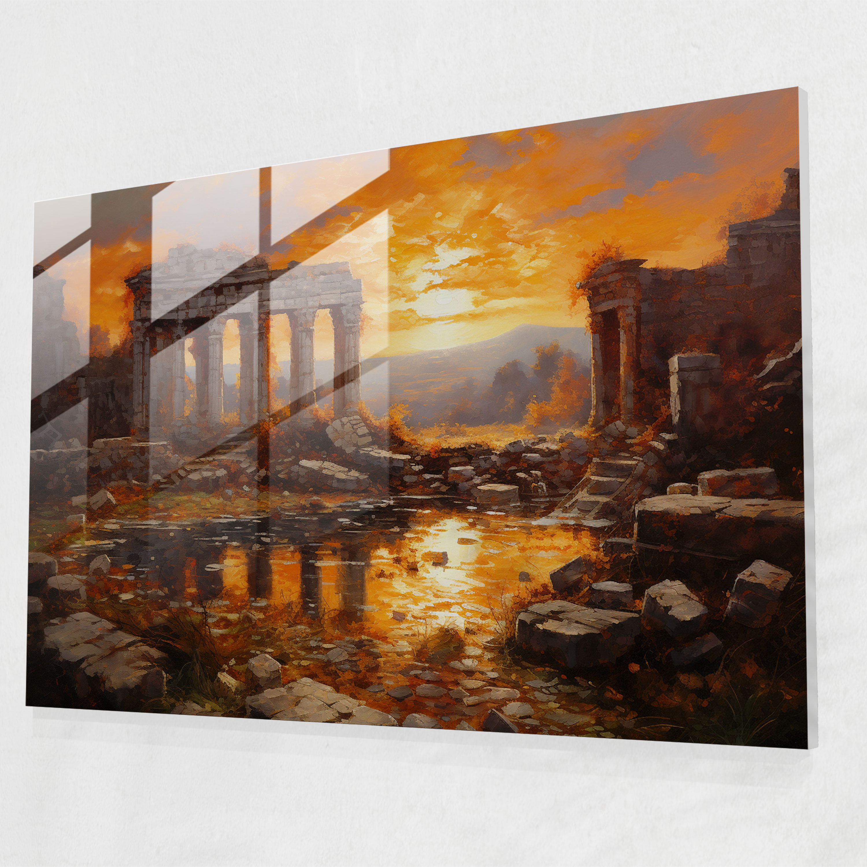 Roman Ruins Glass Print - Mythology, Glass Wall Art, Ancient Roman Ruins, Nostalgic