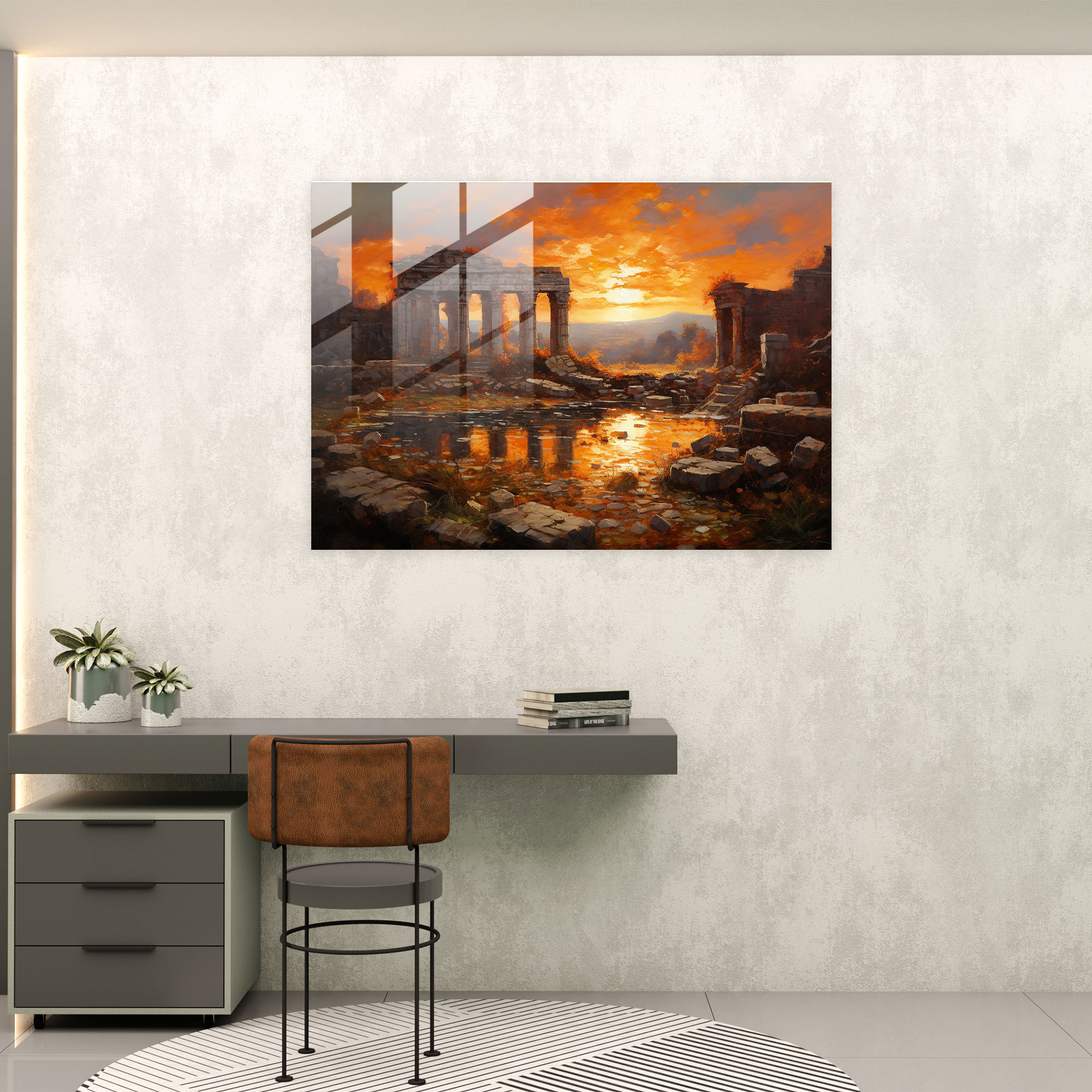 Roman Ruins Glass Print - Mythology, Glass Wall Art, Ancient Roman Ruins, Nostalgic