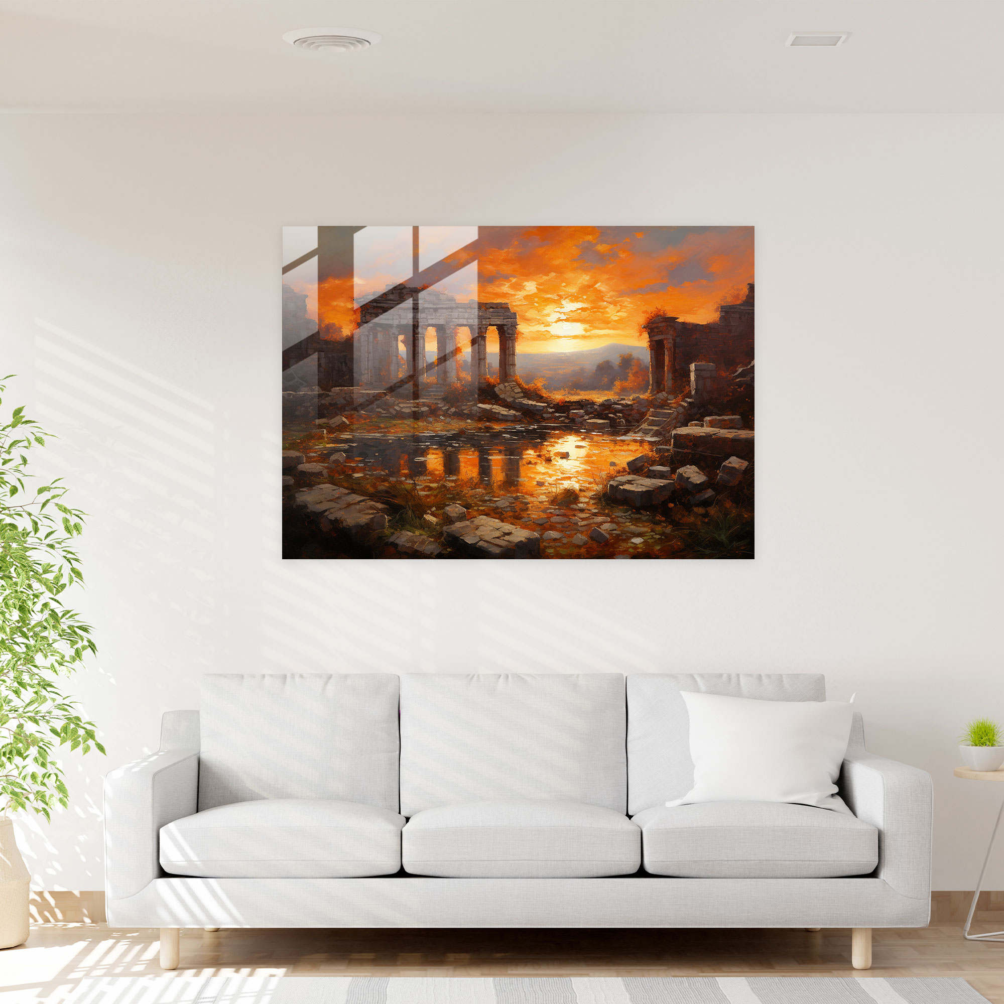 Roman Ruins Glass Print - Mythology, Glass Wall Art, Ancient Roman Ruins, Nostalgic