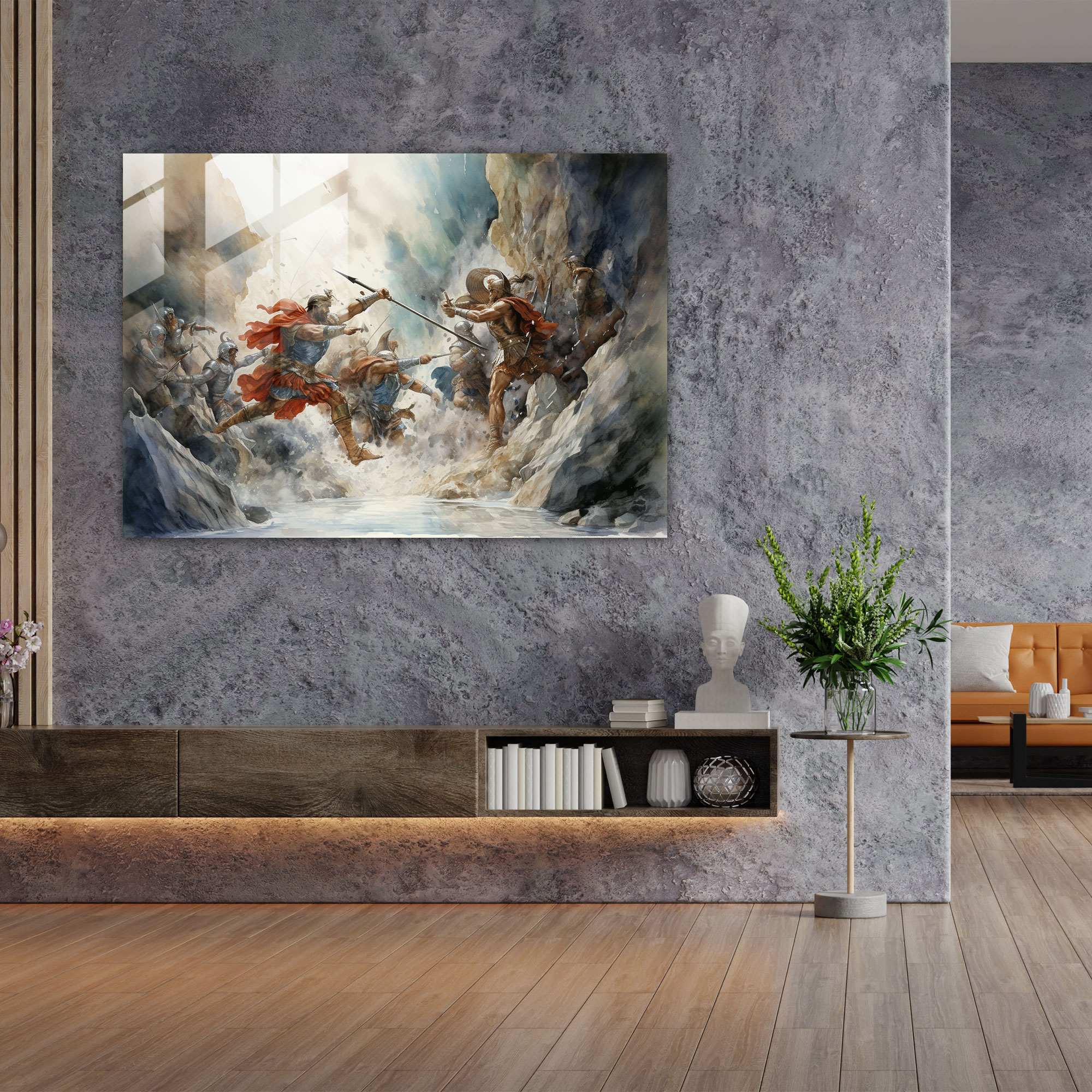 Gods Vs. Titans Glass Print - Mythology, Mythology, Greek Gods, Realistic Painting