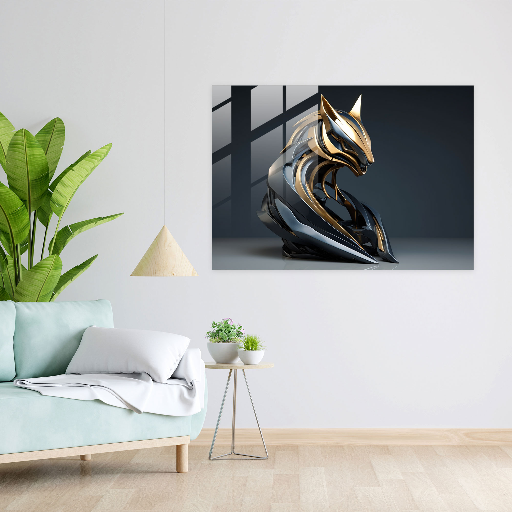 Mythology Glass Wall Art: Futuristic 3D Sculpture - Mythology, 3D Sculpture, Mythology, Legendary Creature
