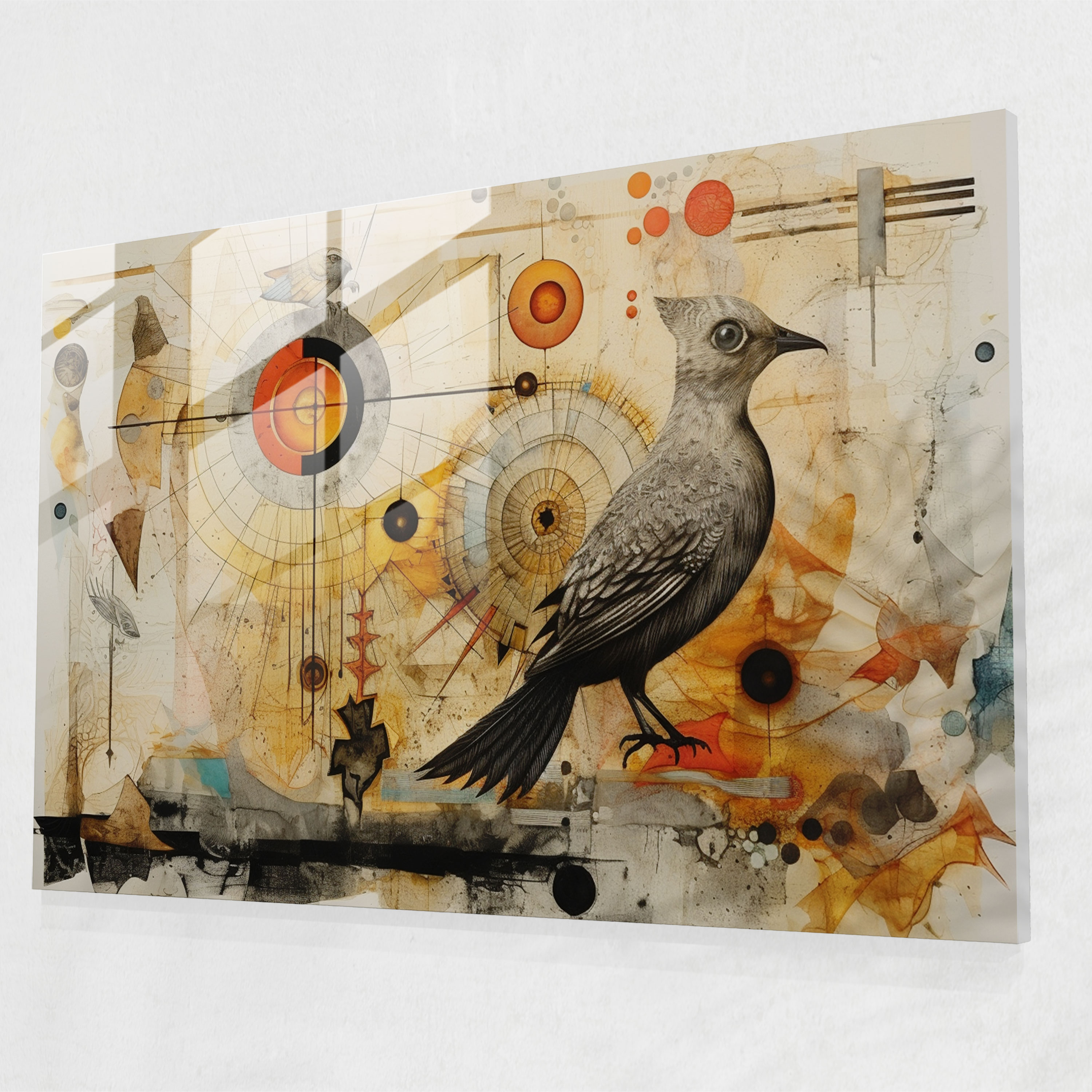 Mythology Glass Art - Abstract Mixed Media Collage - Mythology, Glass Print, Mythology, Abstract
