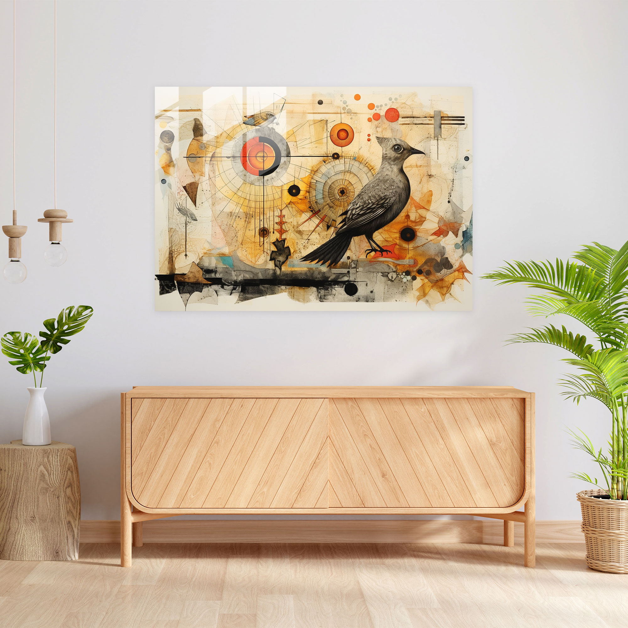 Mythology Glass Art - Abstract Mixed Media Collage - Mythology, Glass Print, Mythology, Abstract