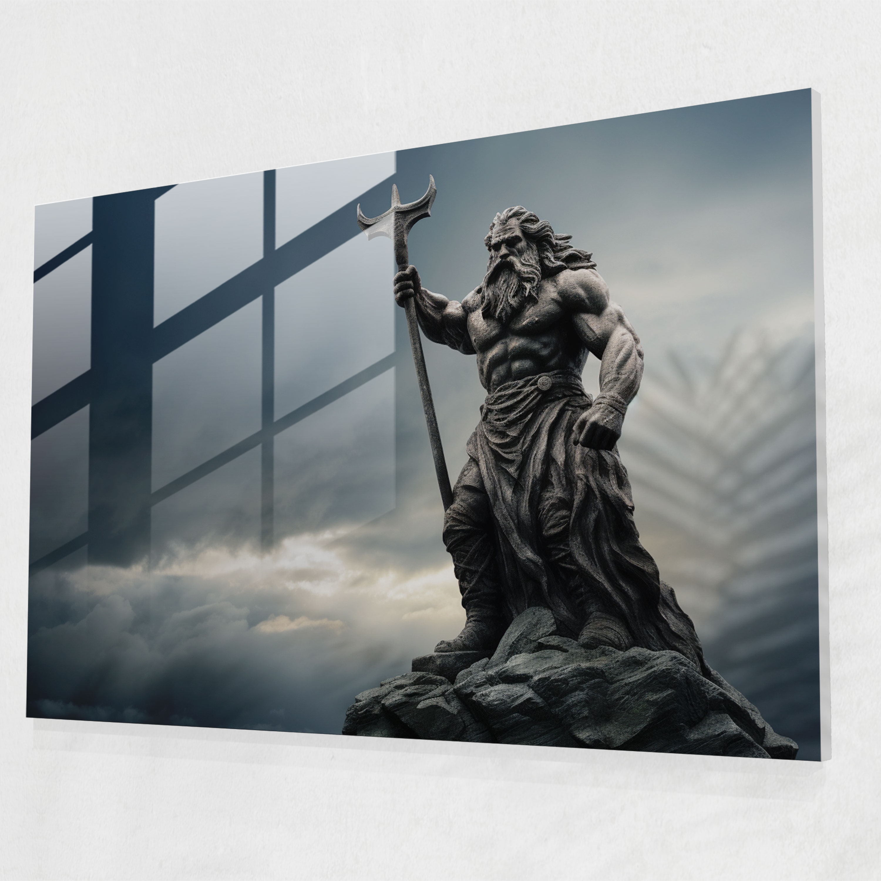 Mythology Glass Print - Norse God - Mythology, Glass Art, Home Decoration, Mighty Hammer