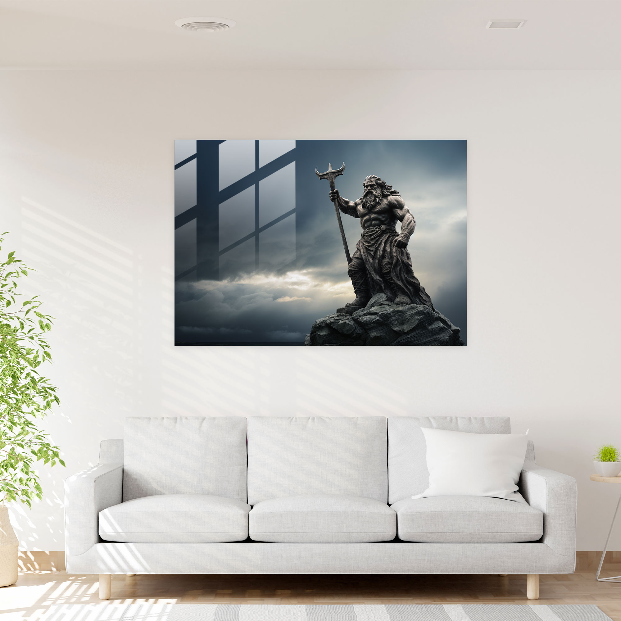 Mythology Glass Print - Norse God - Mythology, Glass Art, Home Decoration, Mighty Hammer