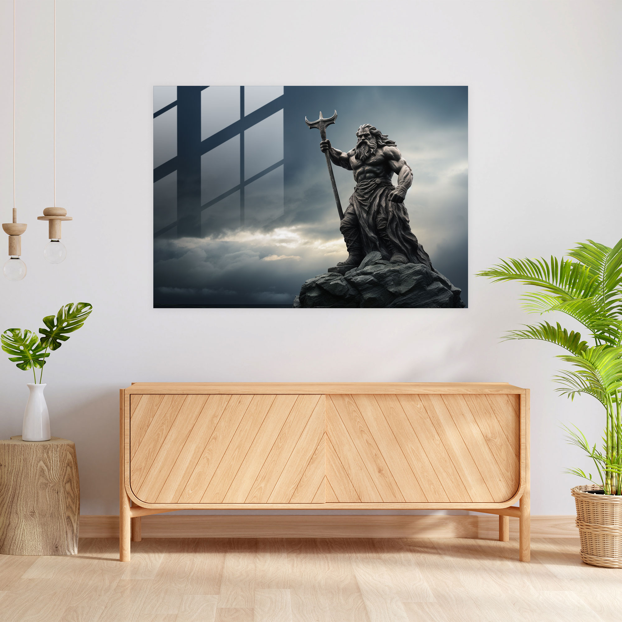Mythology Glass Print - Norse God - Mythology, Glass Art, Home Decoration, Mighty Hammer