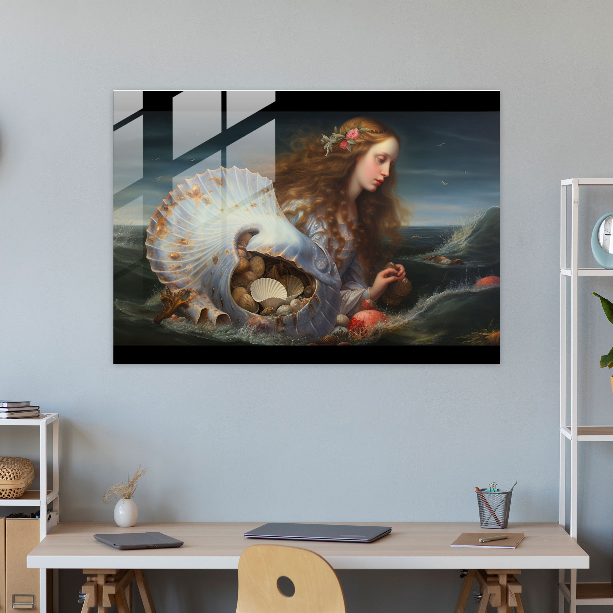 Mythology Glass Print - The Birth Of Venus - Mythology, Oil Painting, Renaissance, Glass Wall Art