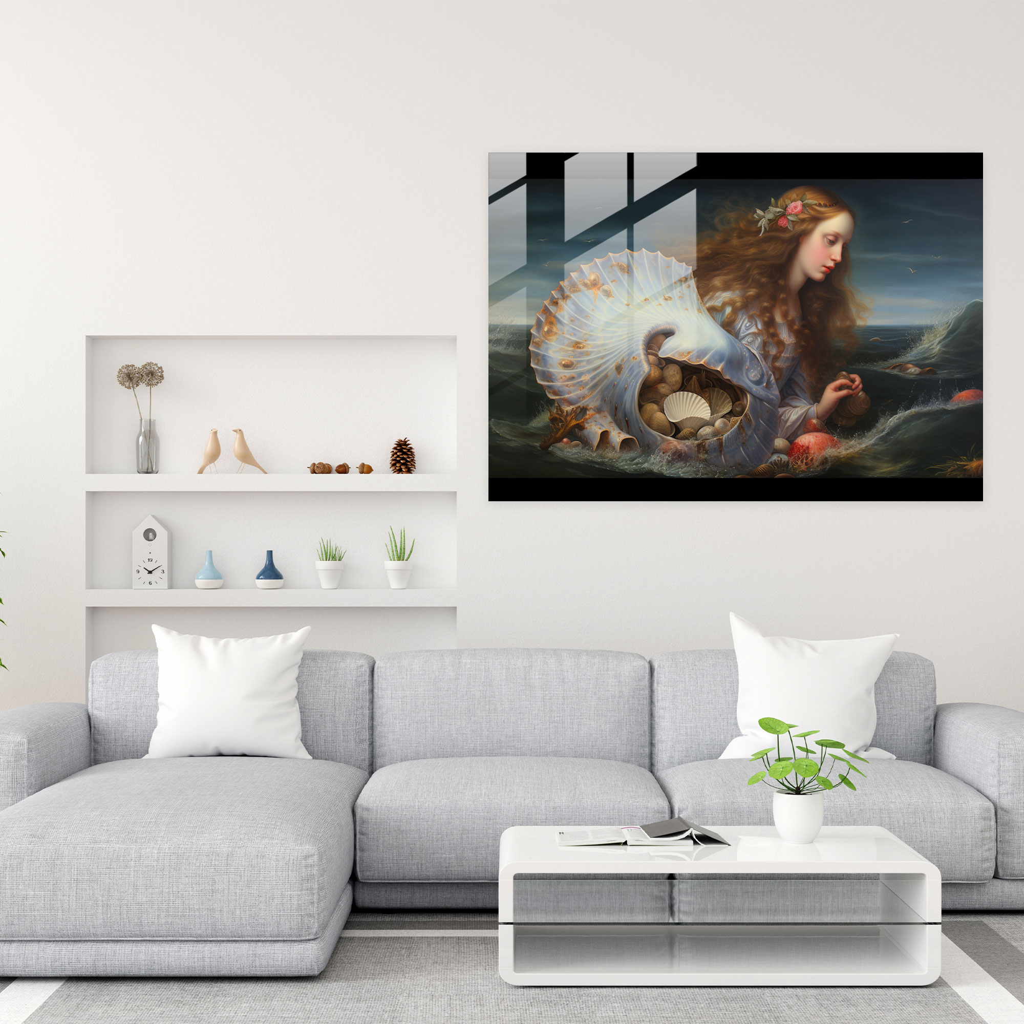Mythology Glass Print - The Birth Of Venus - Mythology, Oil Painting, Renaissance, Glass Wall Art