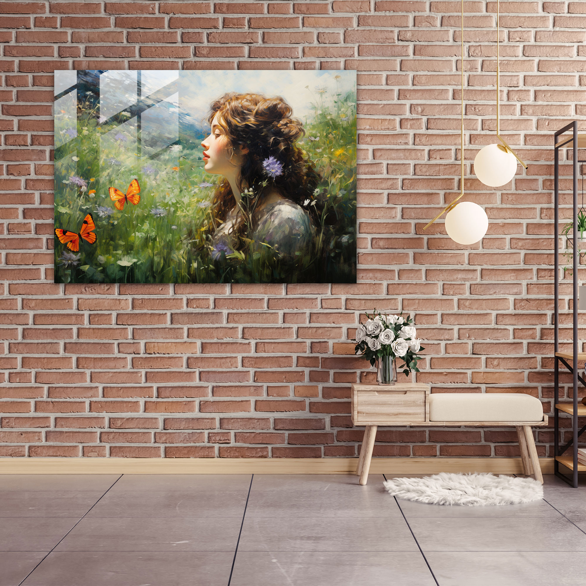 Mythology Glass Print - Serene Nymph - Mythology, Impressionist, Modern Art, Home Decoration