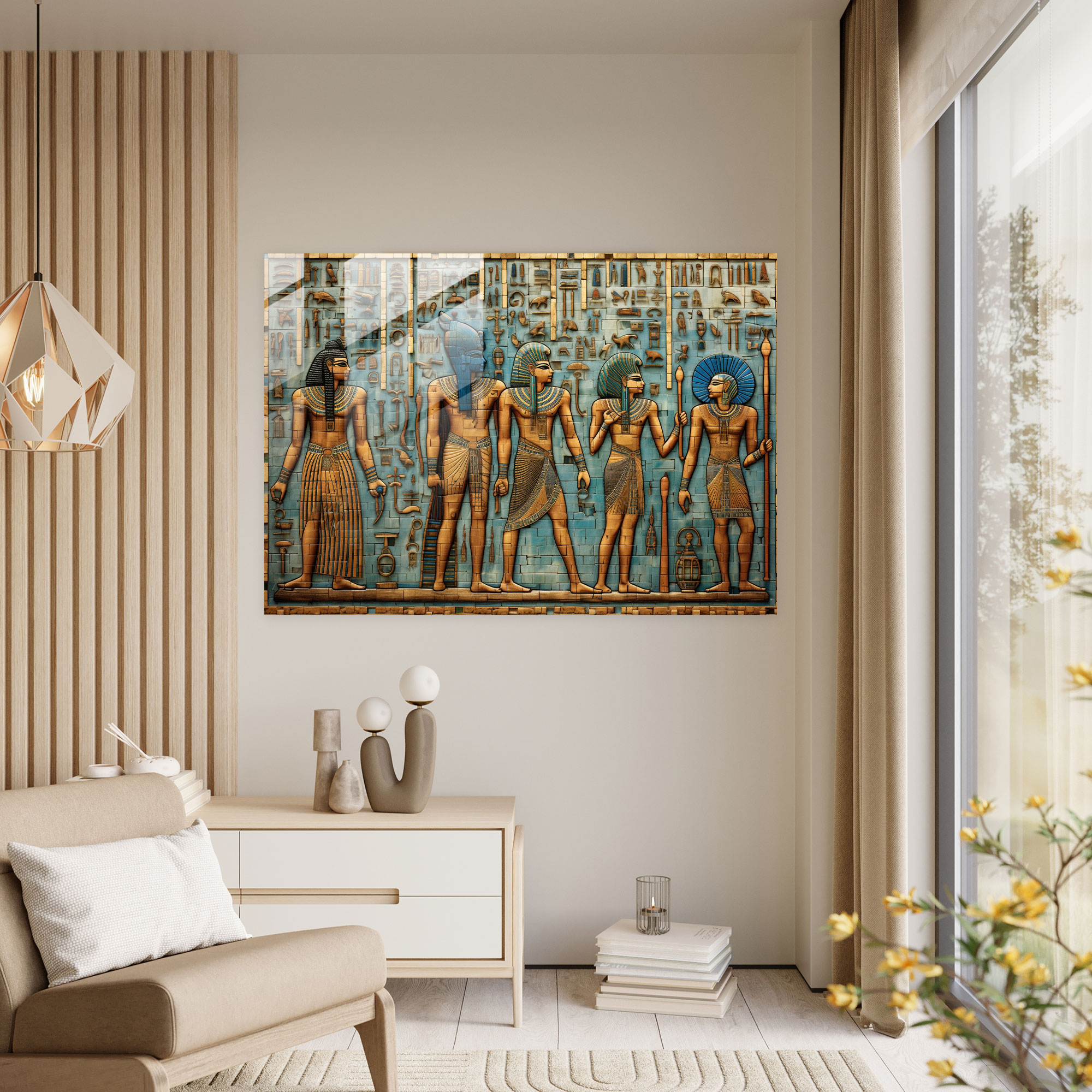 Egyptian Mythology Glass Wall Art - Mythology, Glass Print, Hieroglyphics, Rich History