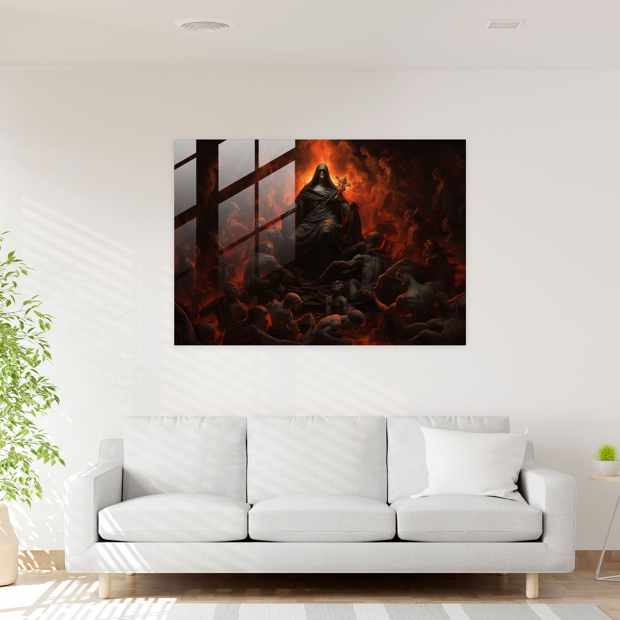 Mythology Glass Print: Hades In The Underworld - Mythology, Renaissance Oil Painting, Hades, Underworld