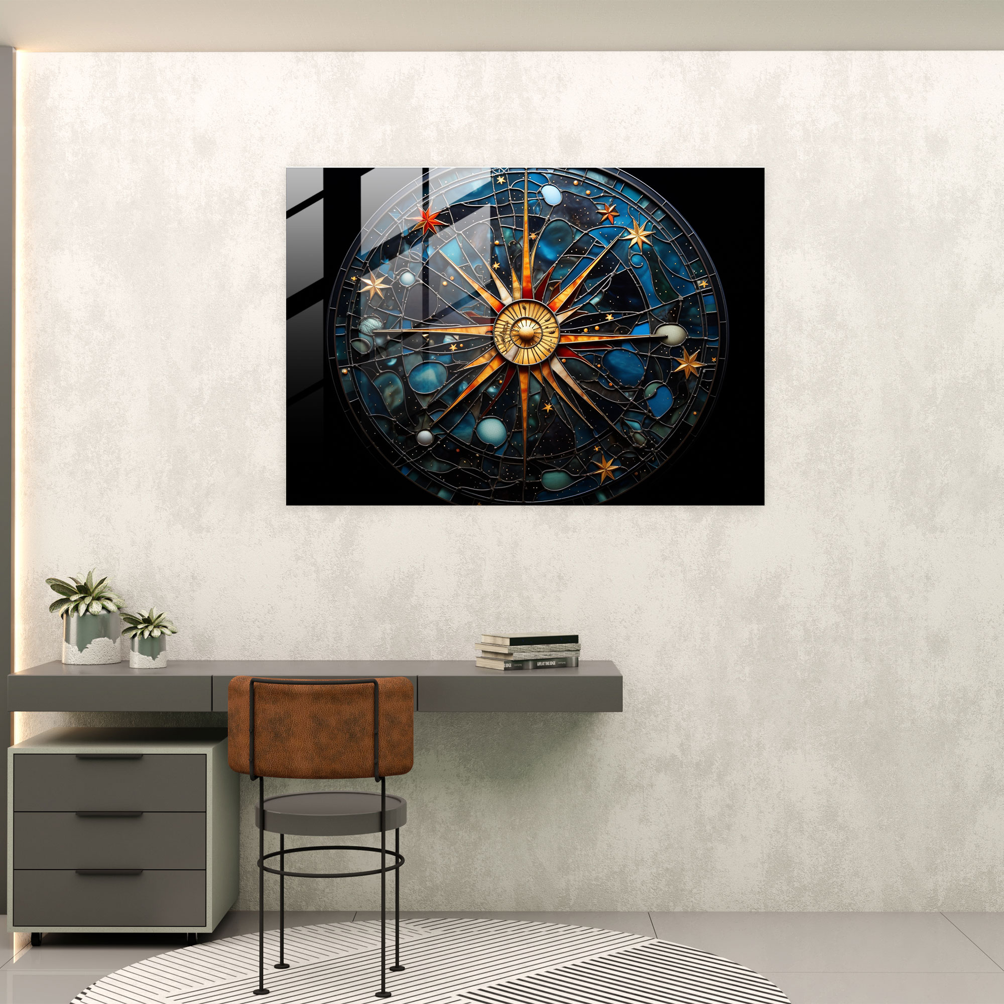 Mythology Glass Print: Orion's Starry Constellation - Mythology, Mythology, Constellation, Glass Art