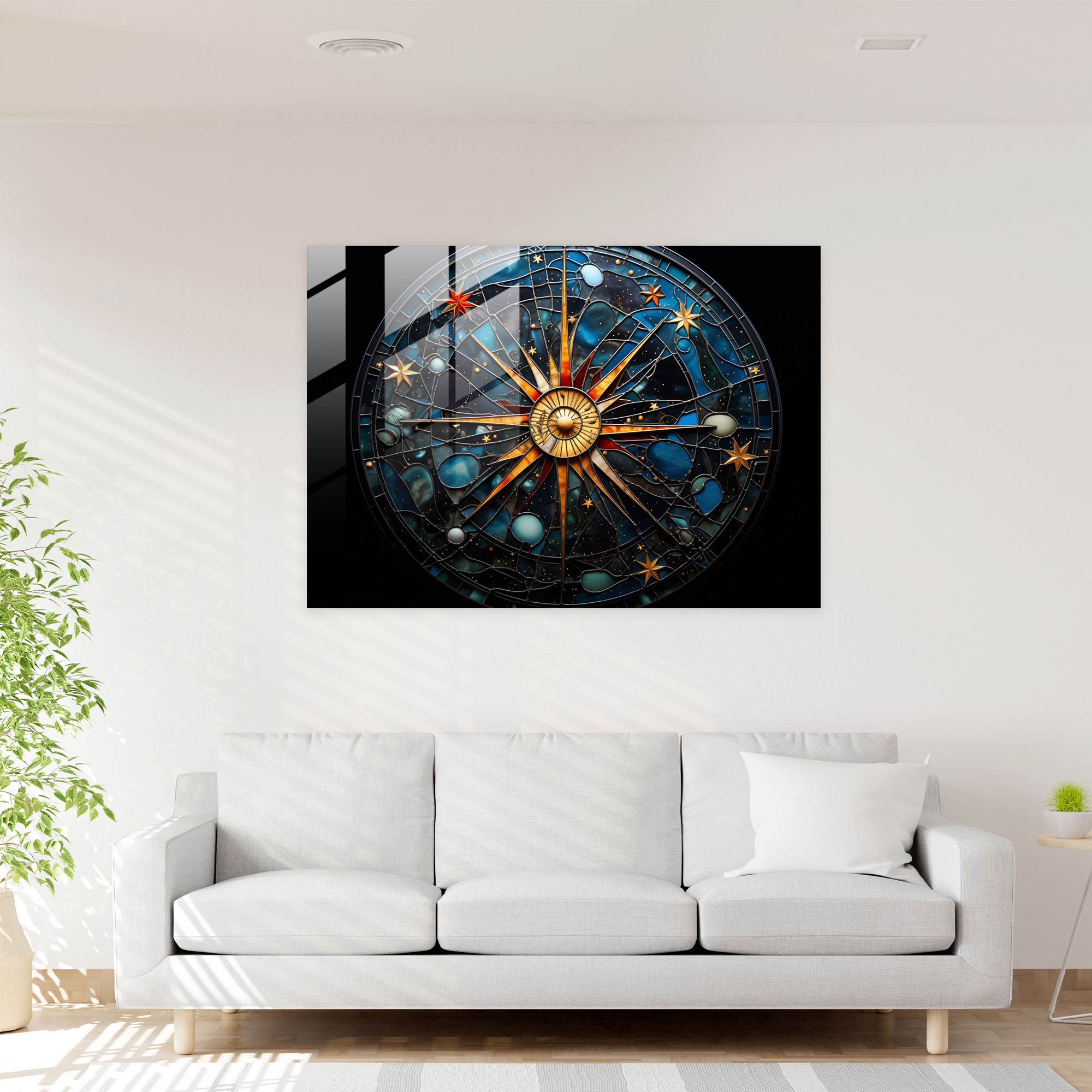 Mythology Glass Print: Orion's Starry Constellation - Mythology, Mythology, Constellation, Glass Art