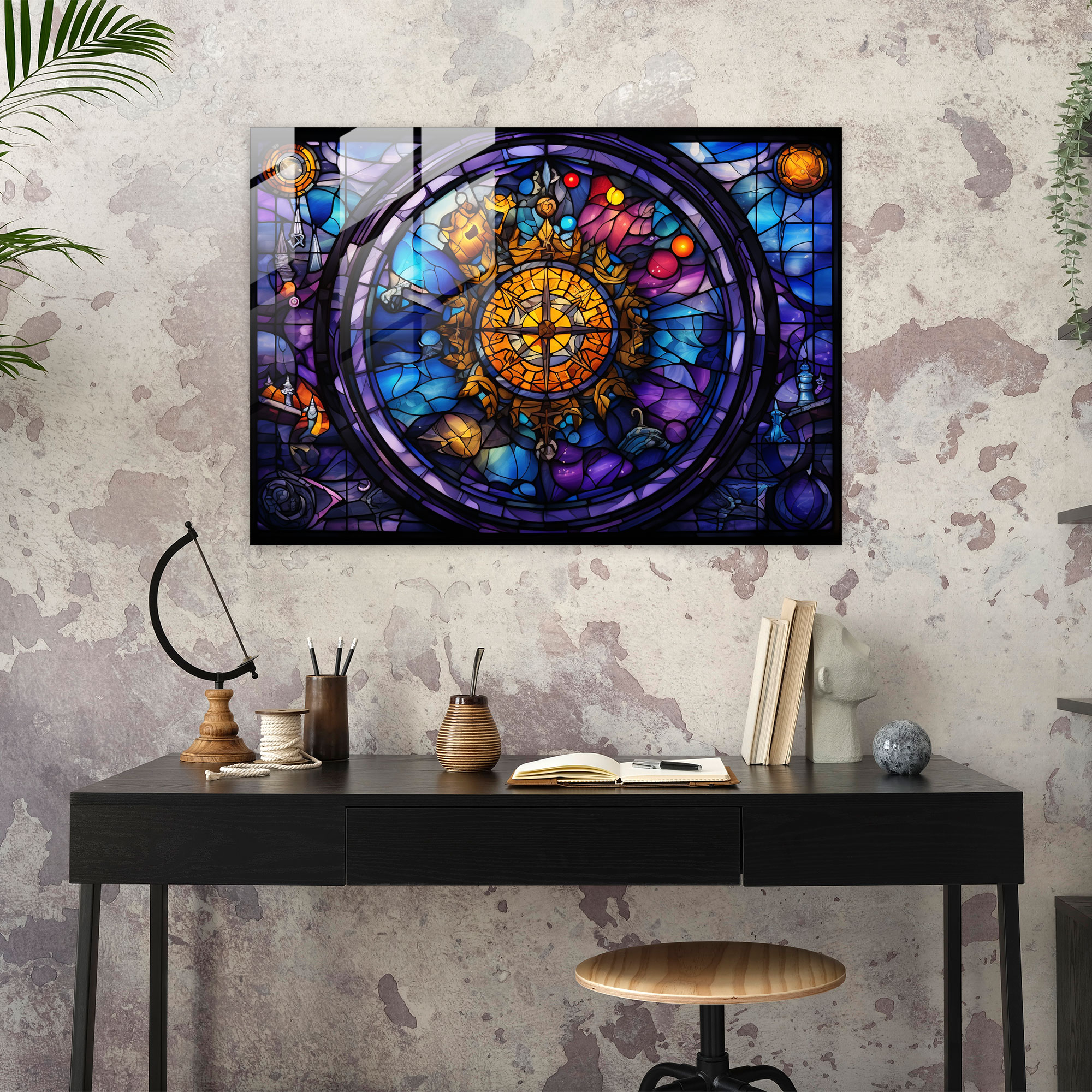 Mythology Glass Wall Art - Mythology, Celestial Symbols, Mythical Creatures, Glass Print