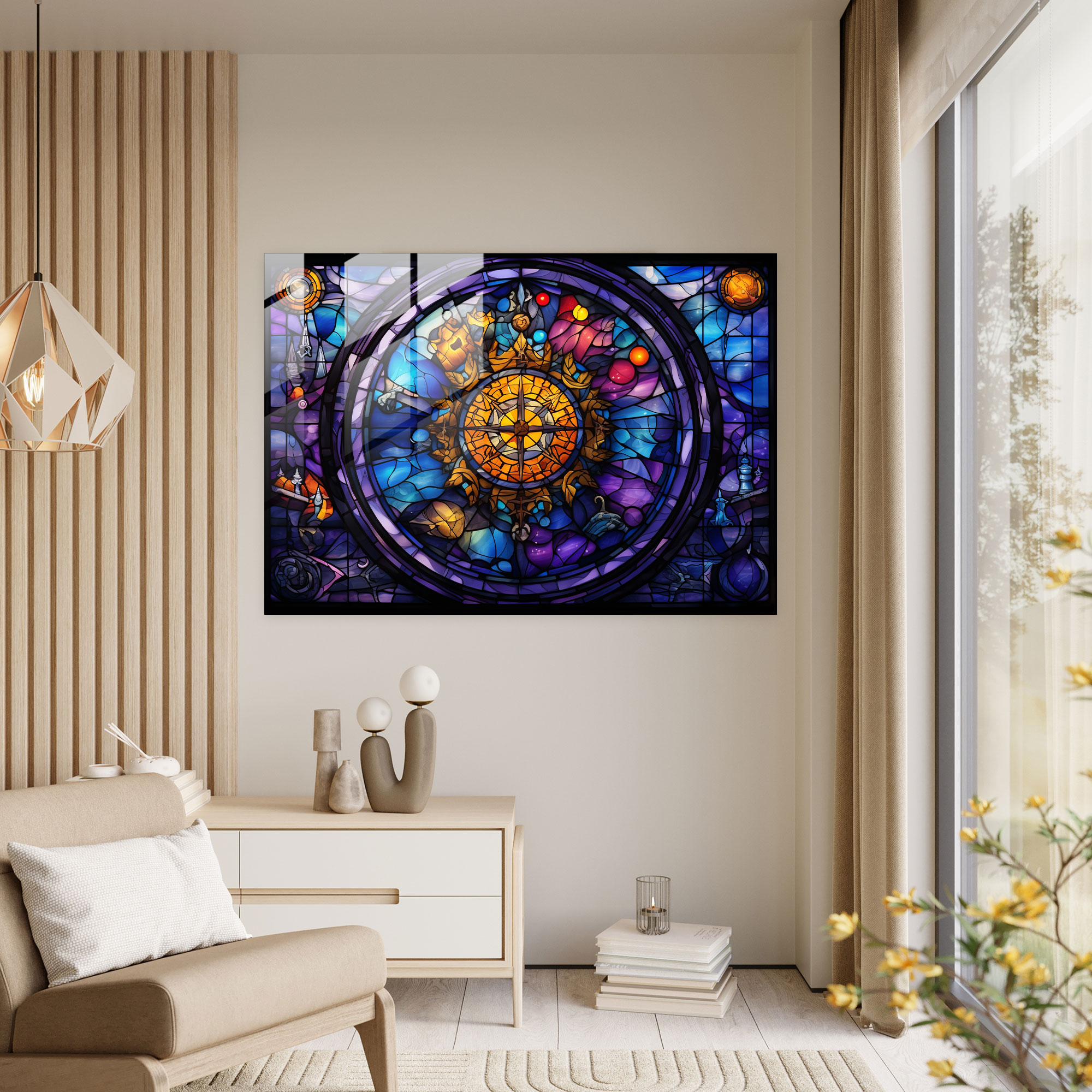 Mythology Glass Wall Art - Mythology, Celestial Symbols, Mythical Creatures, Glass Print