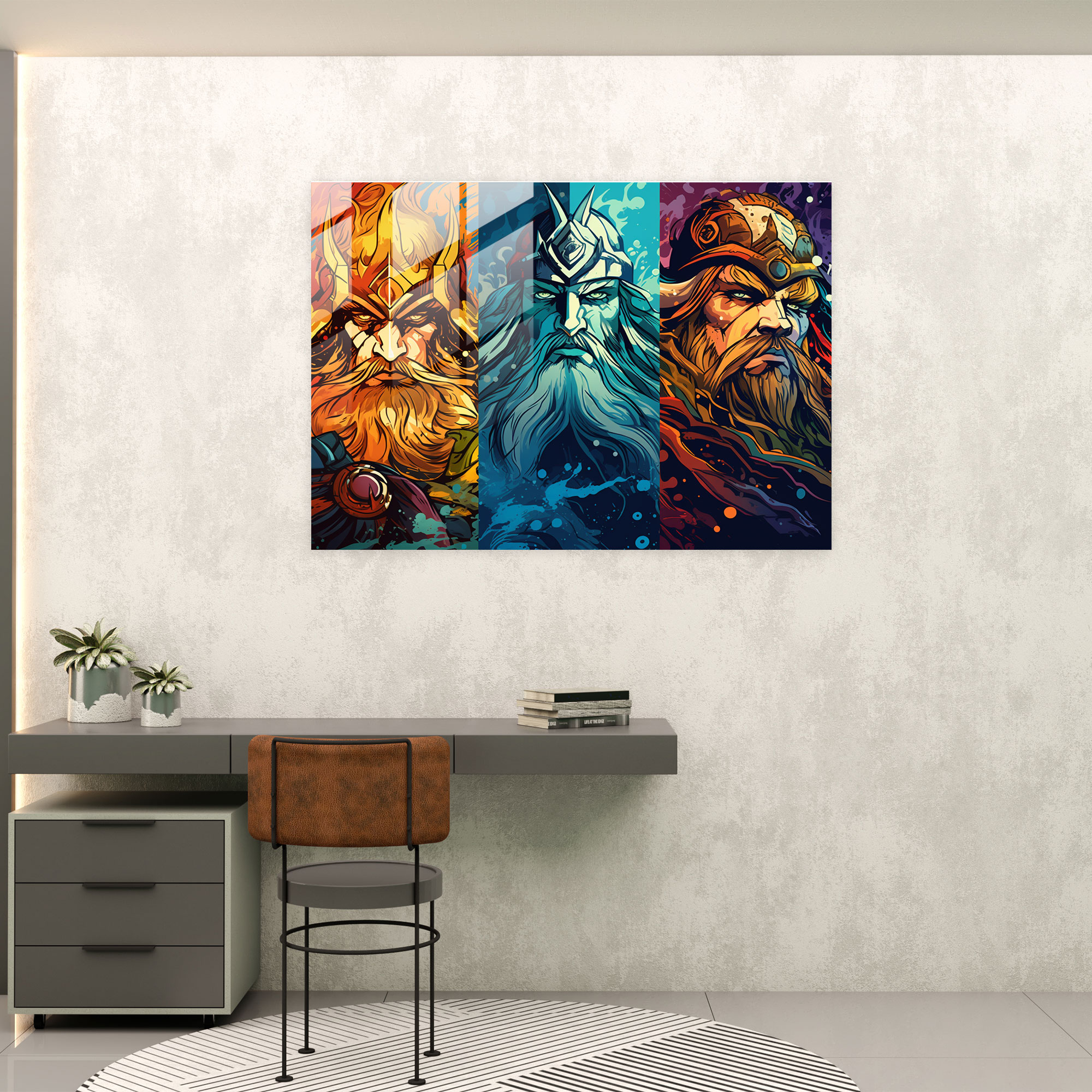 Mythology Glass Art - Mythology, Modern Art, Dynamic Compositions, Norse Gods
