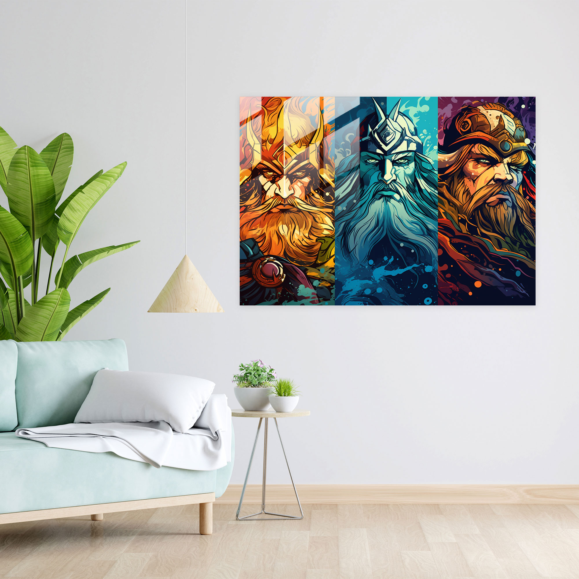 Mythology Glass Art - Mythology, Modern Art, Dynamic Compositions, Norse Gods