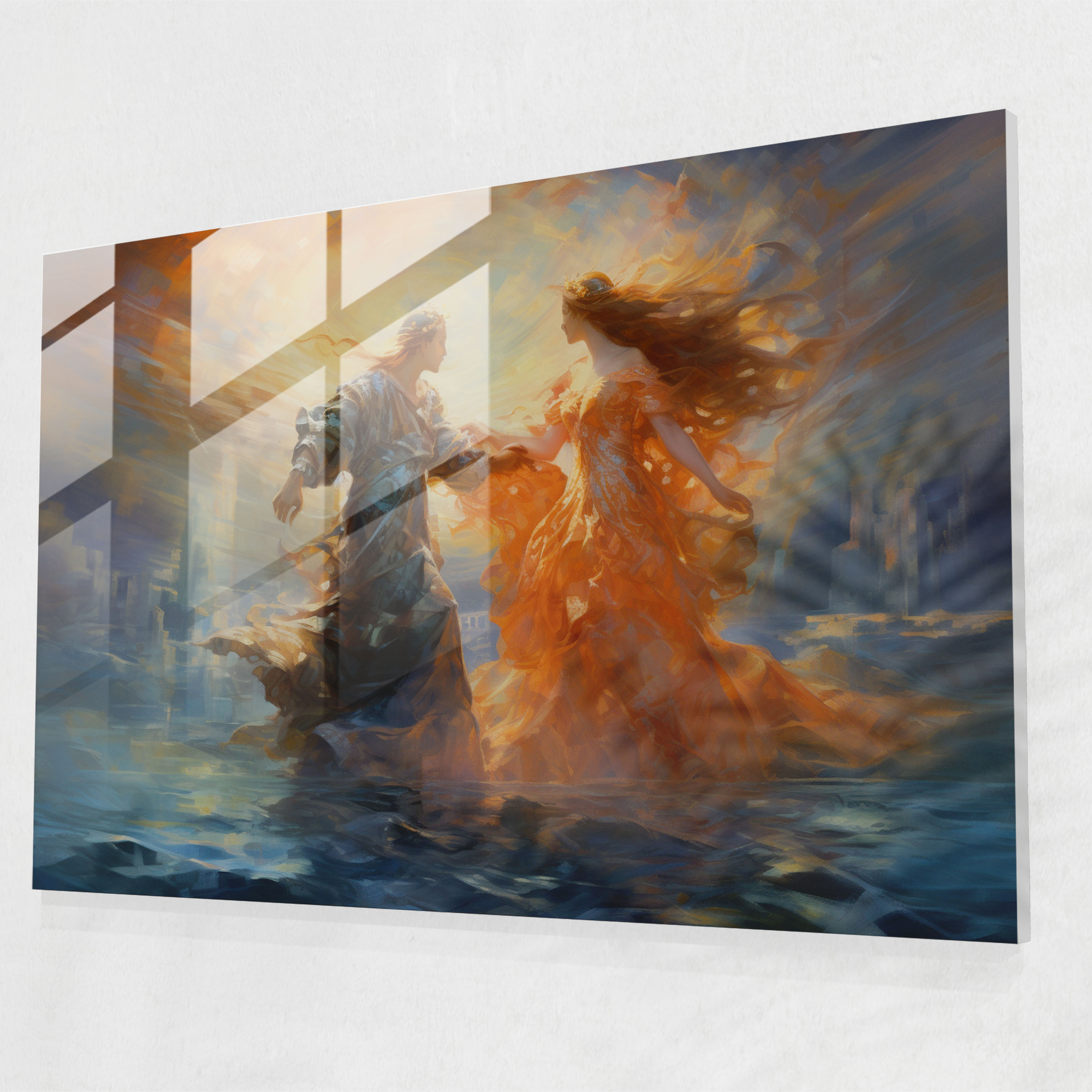 Mythology Glass Print Art - Mythology, Home Decoration, Soft Brushstrokes, Glass Print