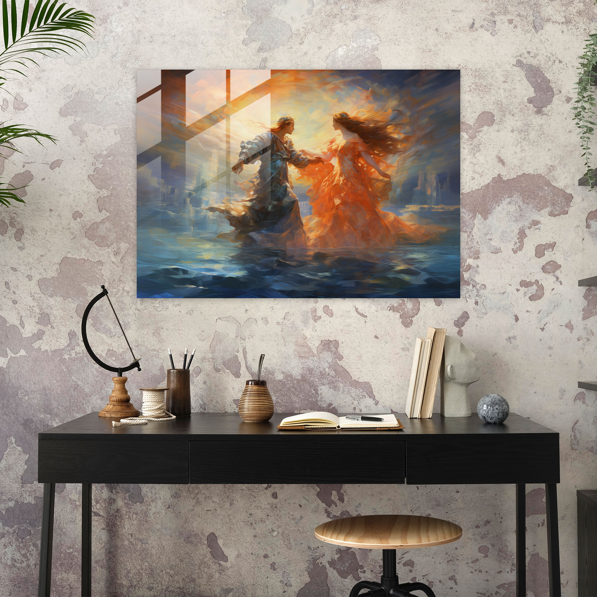 Mythology Glass Print Art - Mythology, Home Decoration, Soft Brushstrokes, Glass Print